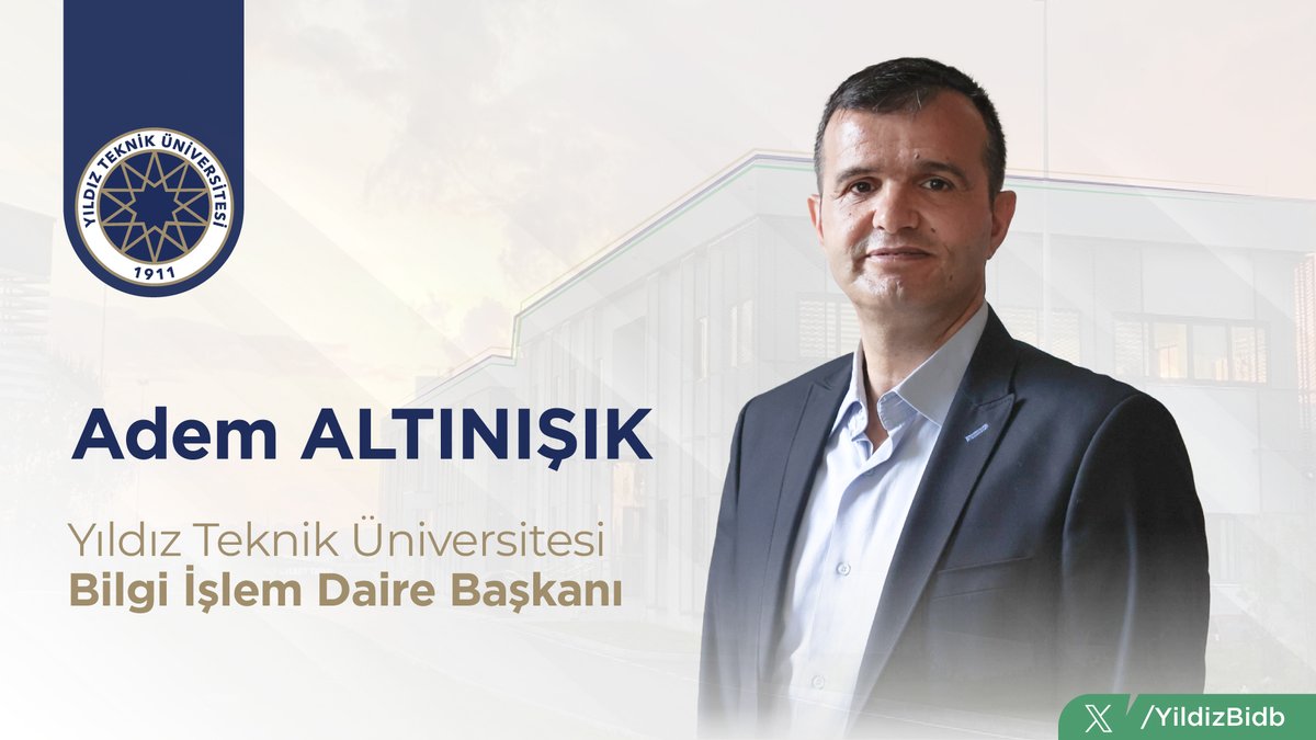 Yıldız Teknik Üniversitesi Bilgi İşlem Daire Başkanlığı'na Adem ALTINIŞIK atanmıştır. Kendisini tebrik eder, üniversitemize ve başkanlığımıza sağlayacağı değerli katkılar için başarılar dileriz. 

Prof. Dr. Ozan ERDİNÇ’e, başkanlığımıza verdiği katkılardan dolayı teşekkür ederiz.