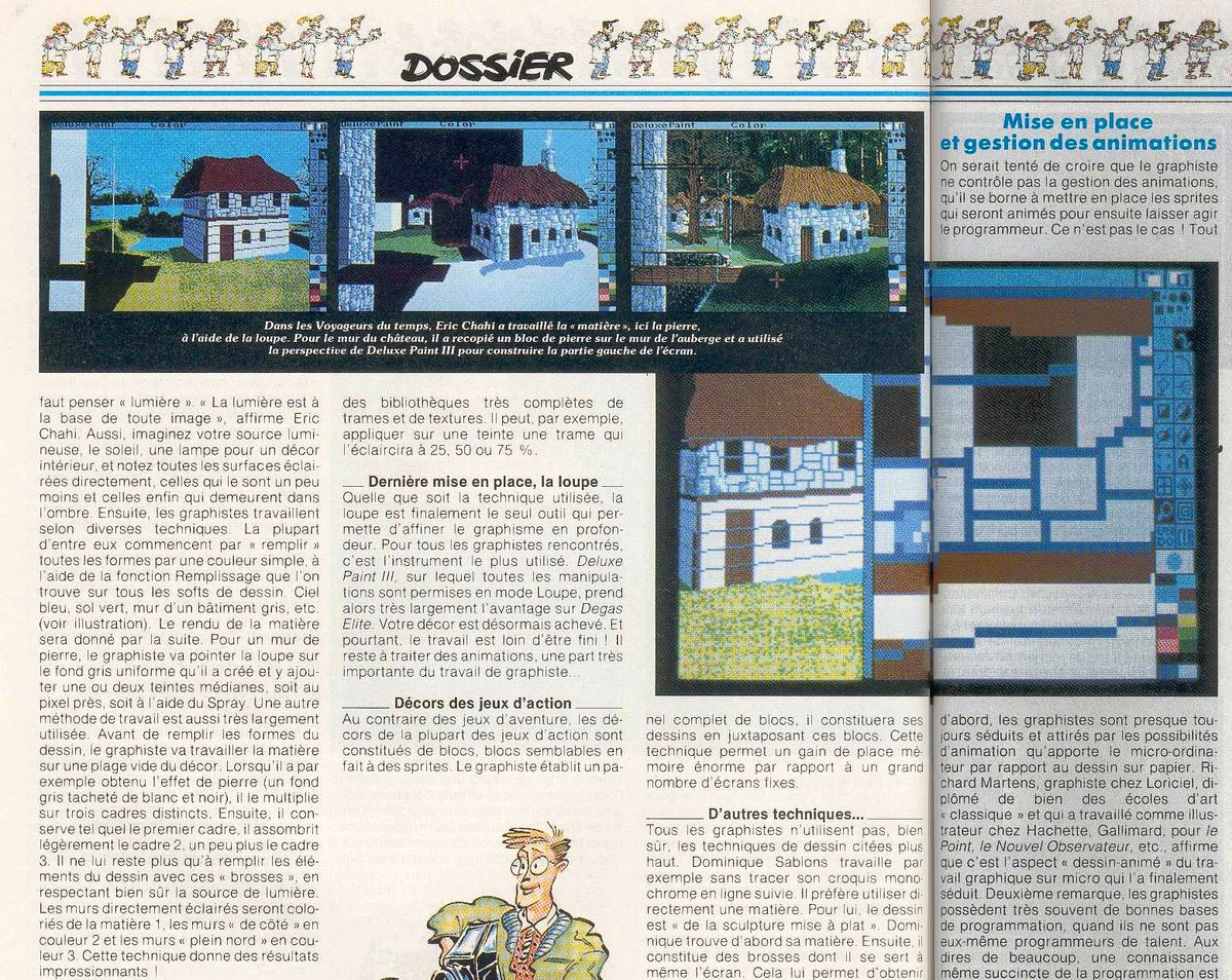 Thomas Leroy 🐘 🦋 (@gamrok) on Twitter photo To mark the 35th anniversary of Future Wars, here are some photos showing how the backgrounds are drawn in Deluxe Paint (with explanations by <a href="/EricChahi/">Eric Chahi</a>)
Photos from the French magazine Tilt (n°79, June 1990)
#FutureWars #LesVoyageursDuTemps #PixelArt #RetroGaming #DeluxePaint To mark the 35th anniversary of Future Wars, here are some photos showing how the backgrounds are drawn in Deluxe Paint (with explanations by <a href="/EricChahi/">Eric Chahi</a>)
Photos from the French magazine Tilt (n°79, June 1990)
#FutureWars #LesVoyageursDuTemps #PixelArt #RetroGaming #DeluxePaint
