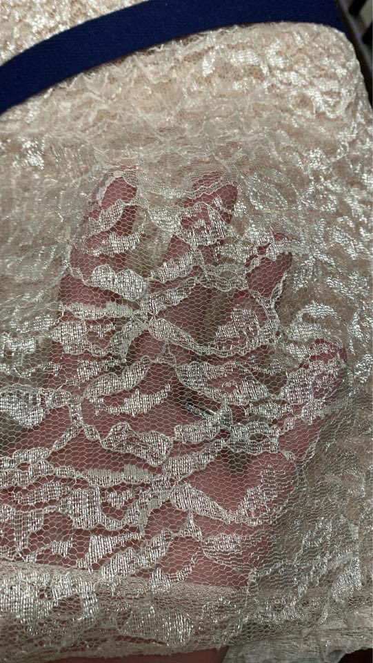 MakeitHappenCD's tweet photo. Hard to photograph! 
But it is pale peach- delicate crinkle lace fabric. 
Loads on the bolt!
Was £5.99 pm but it’s YOURS a tenner in cash 
Message if you’re interested https://t.co/H6ezPLGJaZ