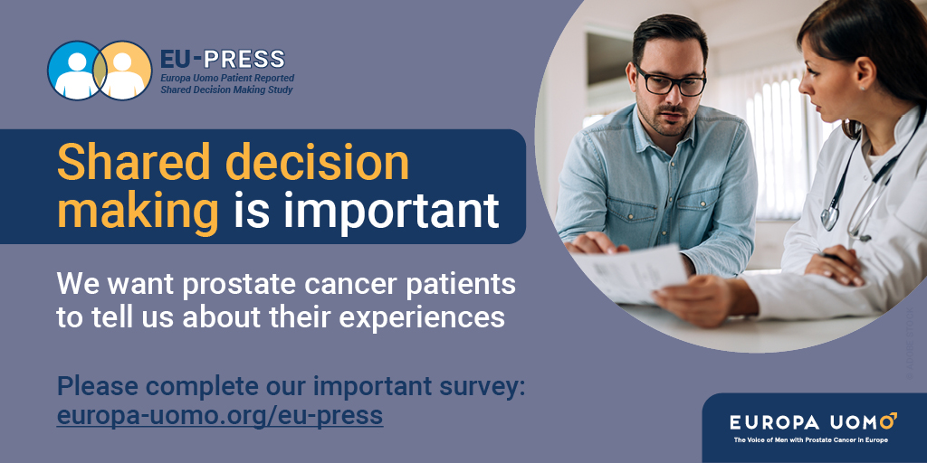 europa_uomo's tweet photo. Please help us publicise our important new survey for #prostatecancer patients, aiming to find out about their experiences of #shareddecisionmaking and how it affects quality of life. More details: https://t.co/nyg62M1DAv Go to survey https://t.co/DLivMYynLK #EUPRESS https://t.co/yXuCM5vZ4L