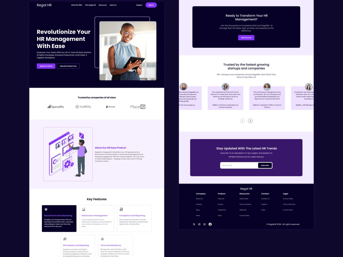 _ZainabMustapha's tweet image. SaaS HR Landing Page✨

Thrilled to share my recent SaaS HR landing page design🤩

Even more exciting😊,a developer friend has offered to develop it. I’ll be posting a video of the final build soon.

Stay tuned🤗.

#SaaSDesign #HRLandingPage