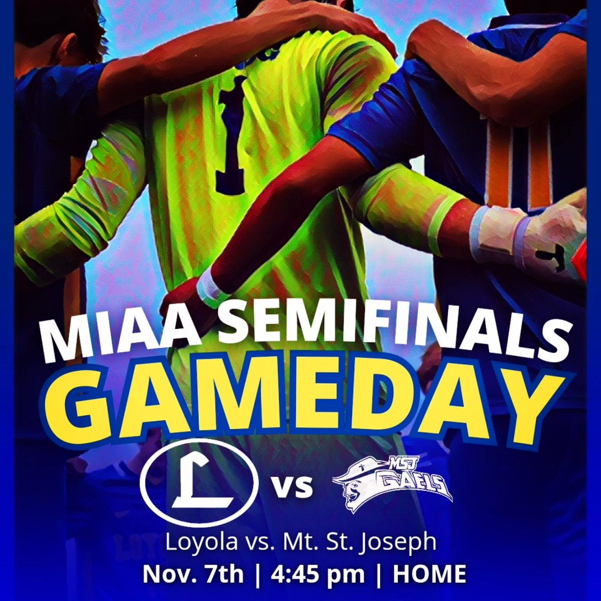 Loyola Blakefield Soccer (@soccerdons) on Twitter photo 🎟 The Dons host the Gaels!
🆚️ | Loyola vs. MSJ
🗓 | Thursday, November 7th
🕖 | 4:45 pm kickoff
🏟 | Joseph C. Connor '42 Field
#️⃣ | #TeamFirst #HuntNxtOne #RDR #AMDG
🔵🟡⚽️
📸credits: <a href="/brayy/">bryan atahuichi</a>.png 🎟 The Dons host the Gaels!
🆚️ | Loyola vs. MSJ
🗓 | Thursday, November 7th
🕖 | 4:45 pm kickoff
🏟 | Joseph C. Connor '42 Field
#️⃣ | #TeamFirst #HuntNxtOne #RDR #AMDG
🔵🟡⚽️
📸credits: <a href="/brayy/">bryan atahuichi</a>.png