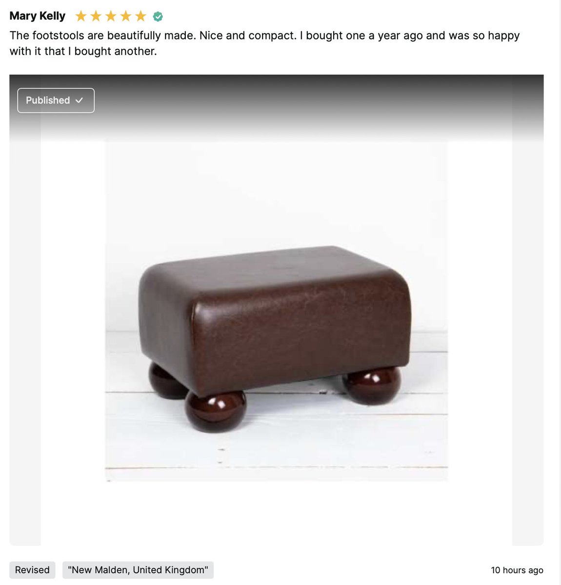 Fab review from Mary who's just bought a second small footstool bit.ly/3YDrvCP