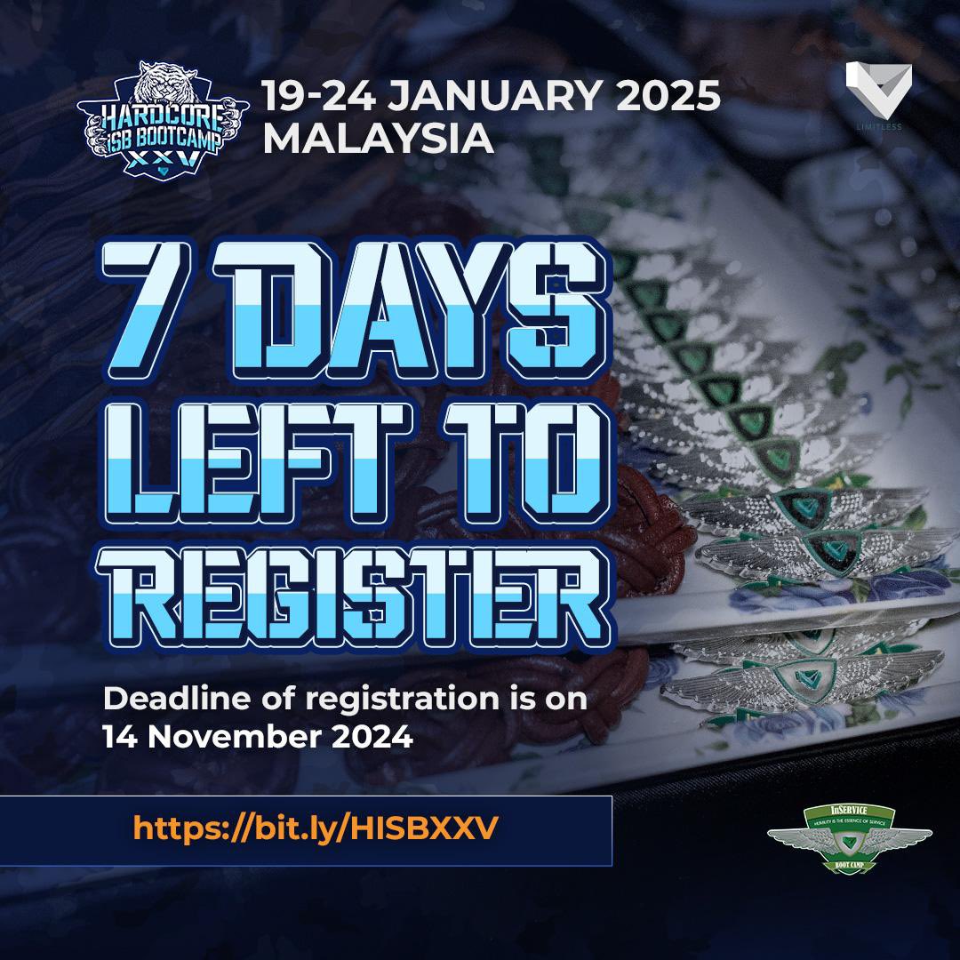 thev_official's tweet image. ONE WEEK LEFT TO REGISTER FOR THE
HARDCORE ISB BOOTCAMP XXV!

Comrades, submit your applications fast!

&amp;gt;&amp;gt; bit.ly/HISBXXV
#InService #ISB #InServiceBootcamp