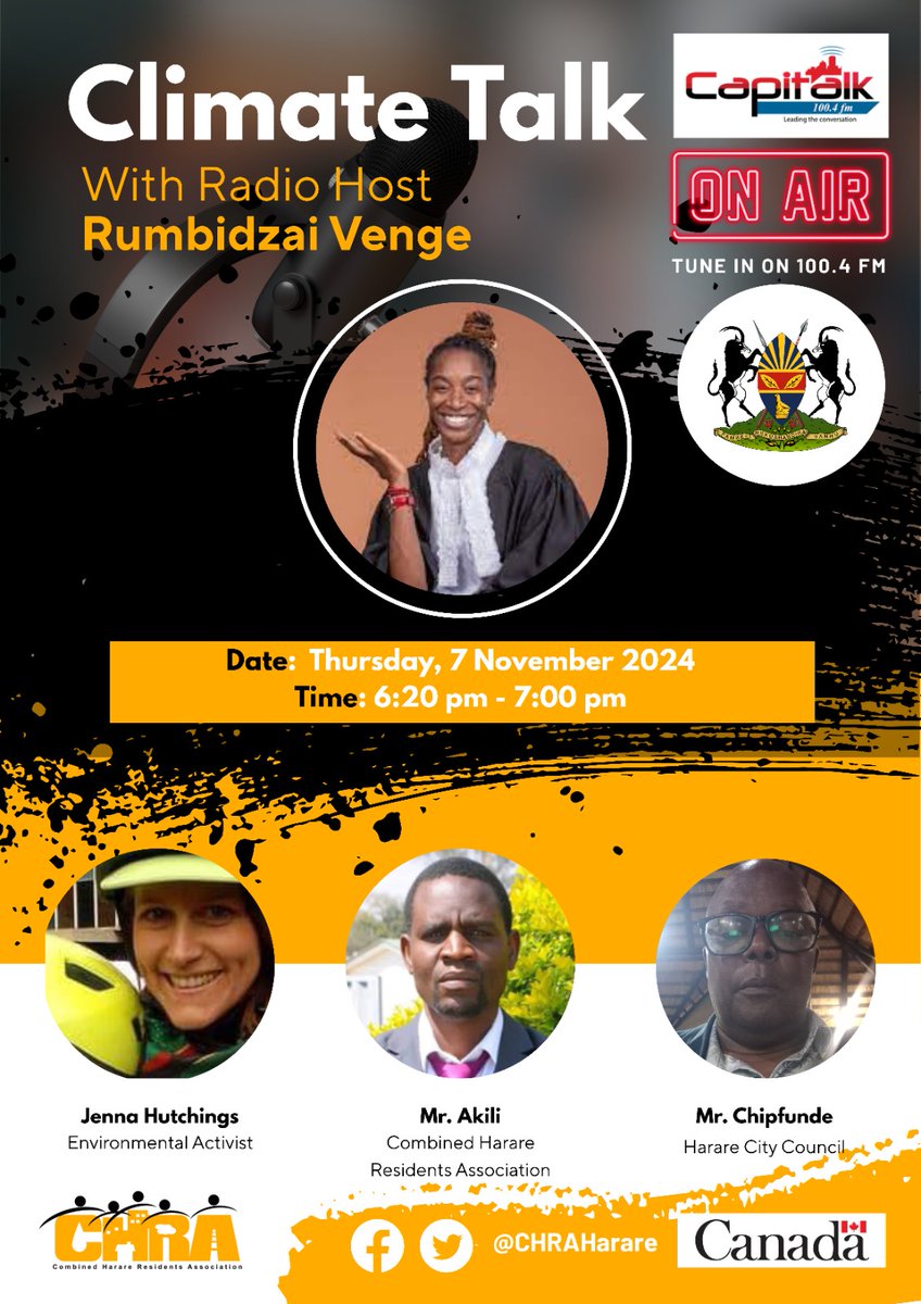 CHRA Harare (@chraharare) on Twitter photo Join the Conversation!!
The City of Harare has commenced the development of the Environment and Climate Policy for the City.What should be the key aspects of the policy and the role of residents in environment and climate management?<a href="/CanEmbZimbabwe/">Canada in Zimbabwe</a> <a href="/cityofharare2/">City Of Harare SunshineCity</a> <a href="/capitalkfm/">Capitalk100.4fm</a> Join the Conversation!!
The City of Harare has commenced the development of the Environment and Climate Policy for the City.What should be the key aspects of the policy and the role of residents in environment and climate management?<a href="/CanEmbZimbabwe/">Canada in Zimbabwe</a> <a href="/cityofharare2/">City Of Harare SunshineCity</a> <a href="/capitalkfm/">Capitalk100.4fm</a>