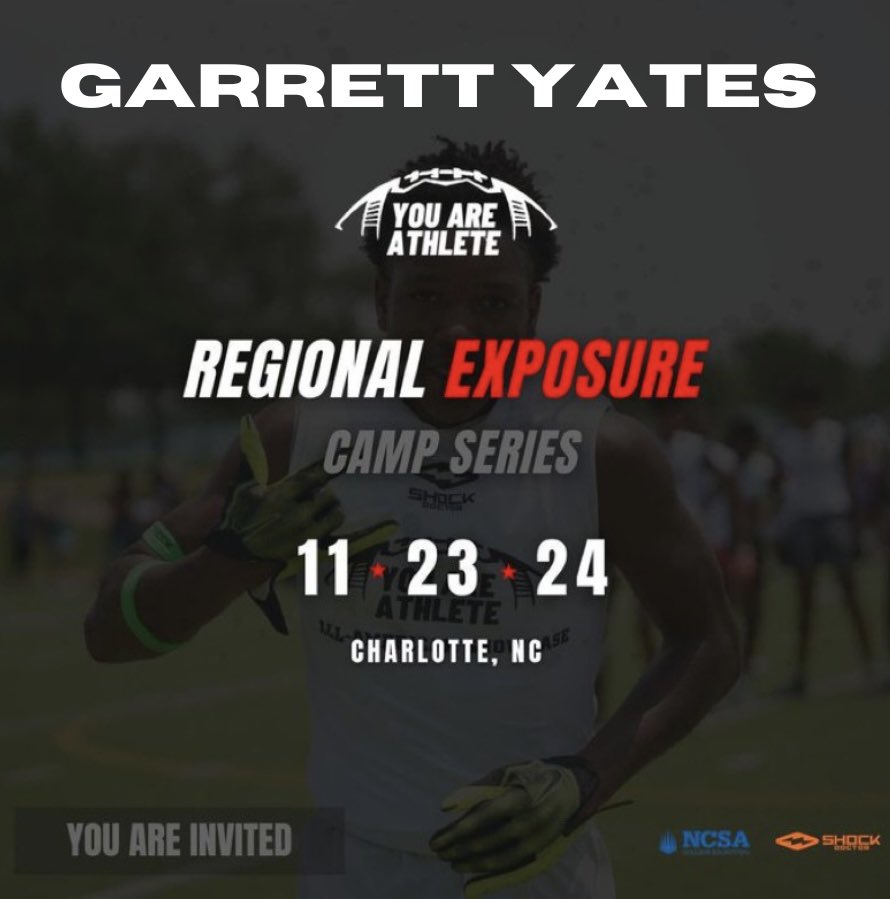 Garrett Yates (6’2 220) (@gyates10_) on Twitter photo Blessed to Receive an Invite to The <a href="/youareathlete/">You Are Athlete</a> Regional Showcase by <a href="/ShockDoctor/">Shock Doctor</a>
<a href="/recruitpatriots/">Heritage High School Football</a> <a href="/RecruitGeorgia/">Recruit Georgia</a> <a href="/n_parrott478/">Nicholas Parrott</a> <a href="/NwGaFootball/">NwGa Football</a> Blessed to Receive an Invite to The <a href="/youareathlete/">You Are Athlete</a> Regional Showcase by <a href="/ShockDoctor/">Shock Doctor</a>
<a href="/recruitpatriots/">Heritage High School Football</a> <a href="/RecruitGeorgia/">Recruit Georgia</a> <a href="/n_parrott478/">Nicholas Parrott</a> <a href="/NwGaFootball/">NwGa Football</a>