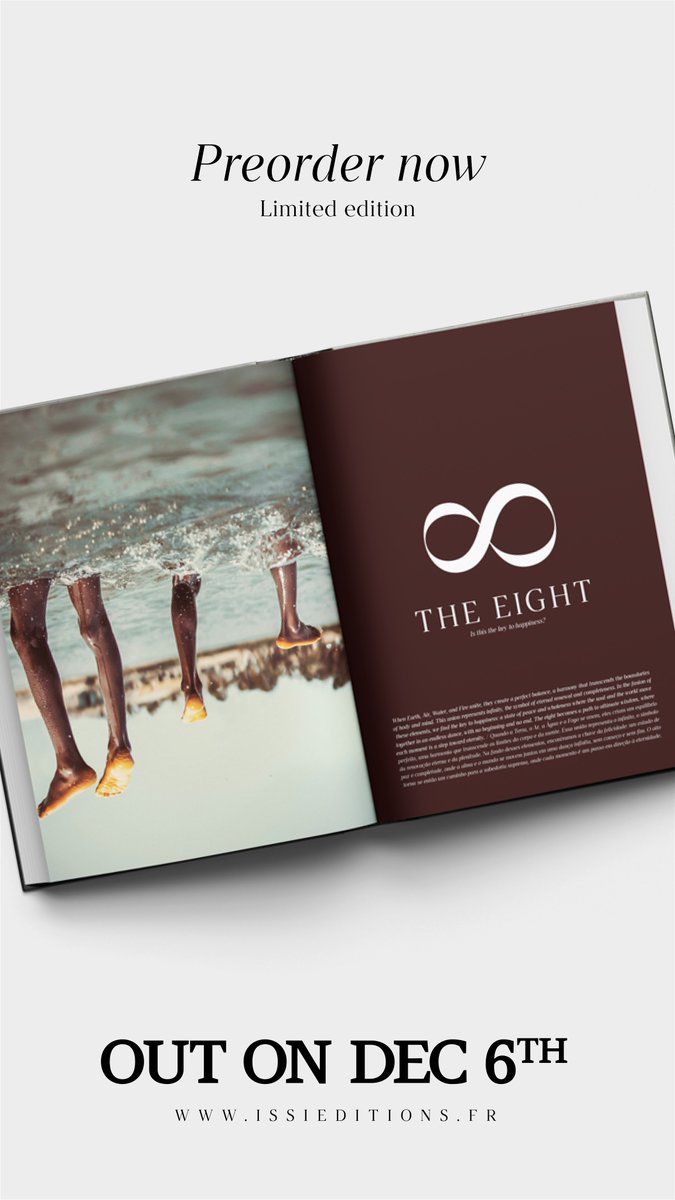 Aboya_8's tweet photo. ♾️ Today, I’m opening a door to infinity for you ✨ Journey to the Eight — my first book — is more than a collection of images; it’s a journey, an endless quest.

The book is now available for pre-order with my publisher, ISSI Éditions — link in bio, story and highlights. https://t.co/Na9iFUmTE8