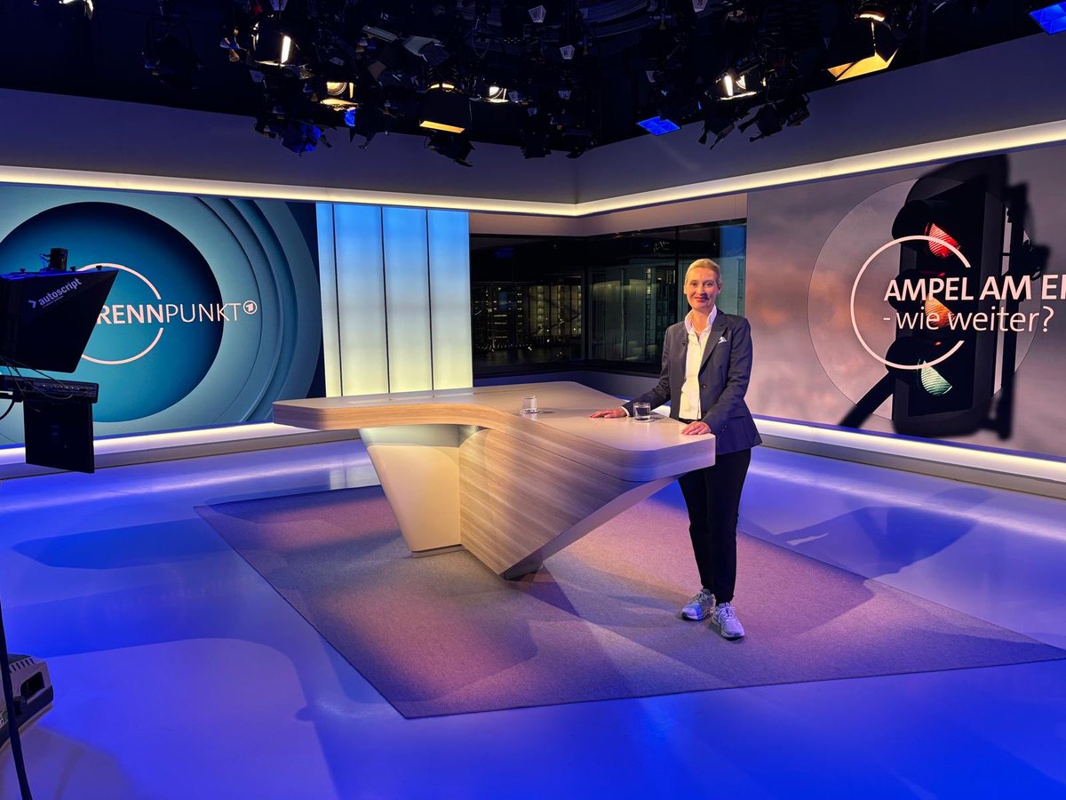 Alice_Weidel's tweet photo. Nicht verpassen: Um 20:15 Uhr bin ich bei "ARD Brennpunkt" zum Thema #AmpelAus zu Gast!

https://t.co/vR8sBY8d2h https://t.co/oAKK2HD4wy