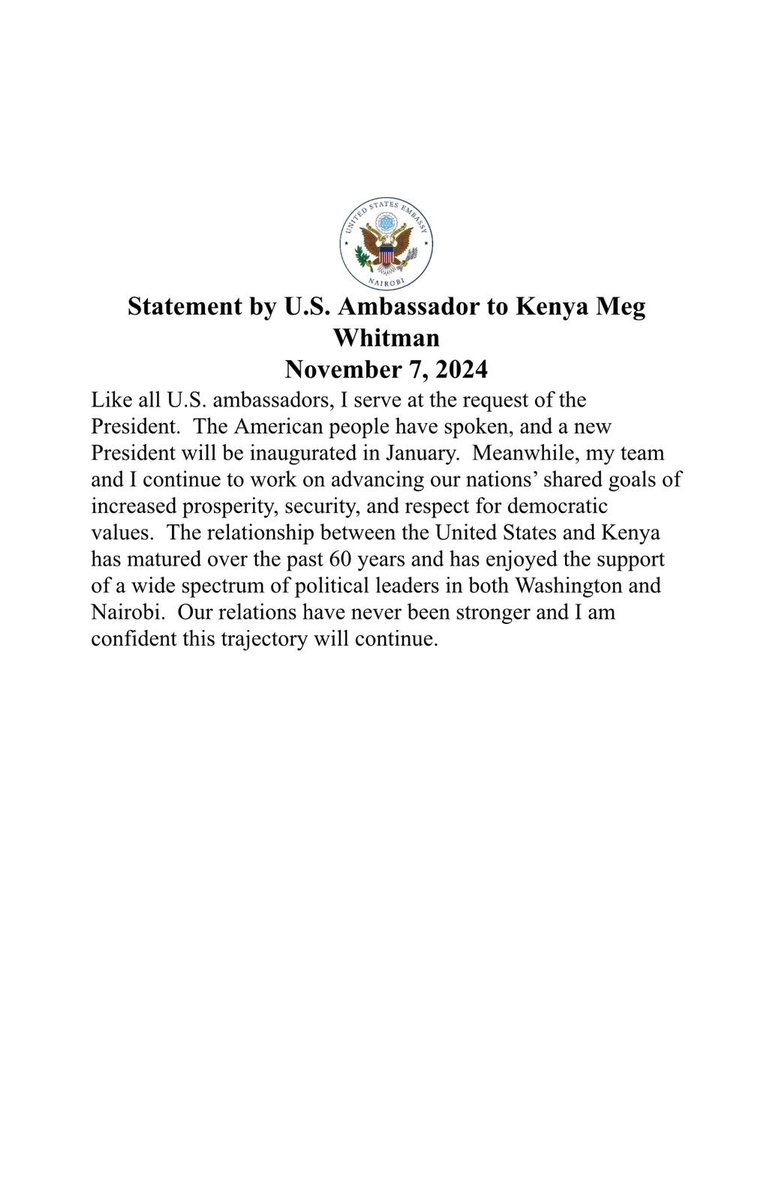 JaokooMoses's tweet photo. Meg Whiteman will go down in the annuls of diplomatic history as the most hated and worst ambassador ever for the Kenyan station. Subverted electoral justice in Kenya, supported an illegitimate kakistocracy, ENDORSED abduction and extra judicial killings, looting and thuggery. https://t.co/BUzsVWohEP
