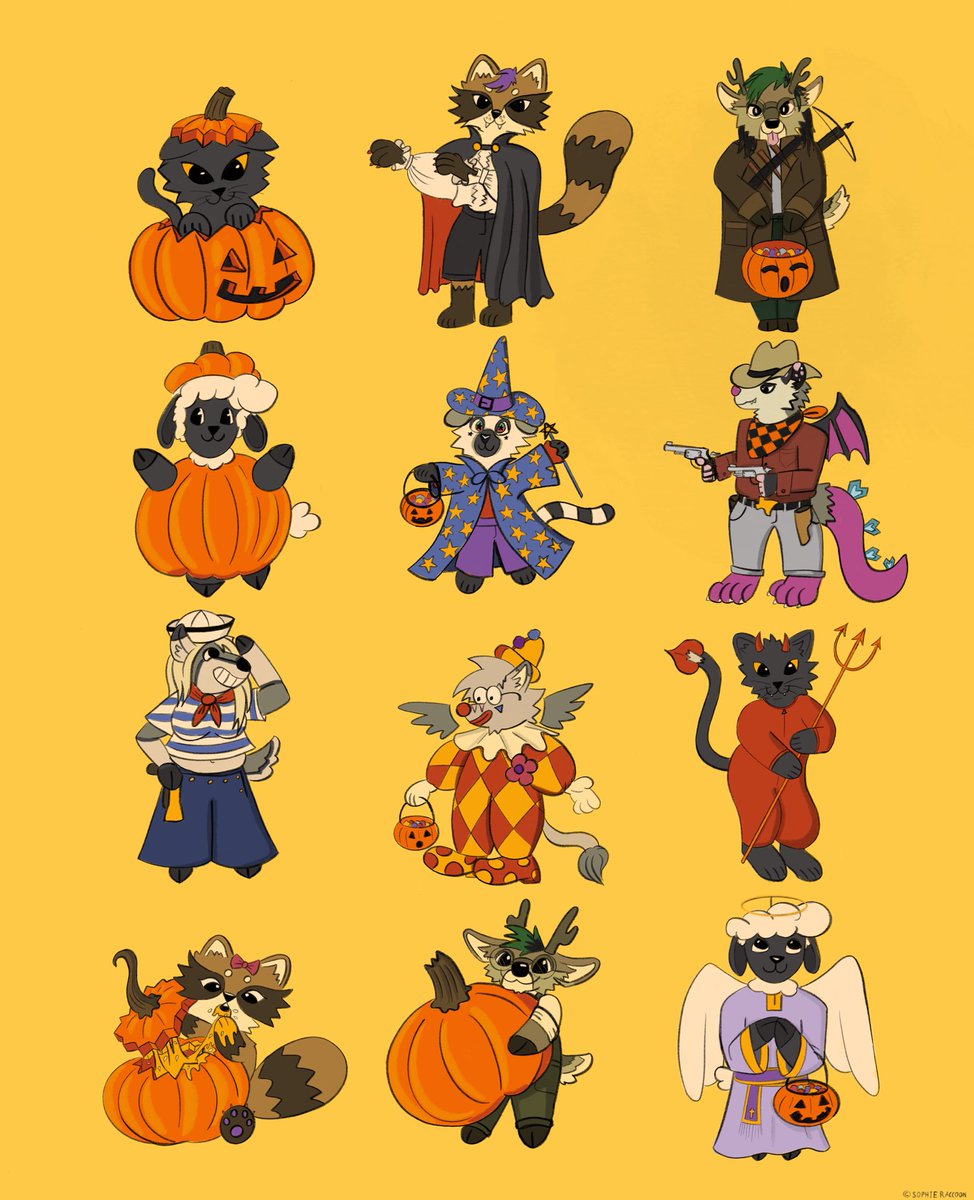 I forgot to post this on Halloween,
But I made a vintage Halloween sticker sheet with my Freind’s and partners!

Featuring 
<a href="/thesleepystag/">Stag 🌱🌈</a> 
<a href="/iridescentlite/">iridescentlite</a> 
<a href="/d4sheep/">Florian</a> 
<a href="/Queer_Lemur/">🏳️‍🌈 Wallace 🏳️‍⚧️</a> 
<a href="/tinynaught/">Tinynaught</a> 
<a href="/Floebean/">battlestar ronkonkoma 🌻 kriscritter.bsky.social</a> 
<a href="/overland_deer/">🌲🦌🌲 Overland Deer 🌲🚙🌲</a>