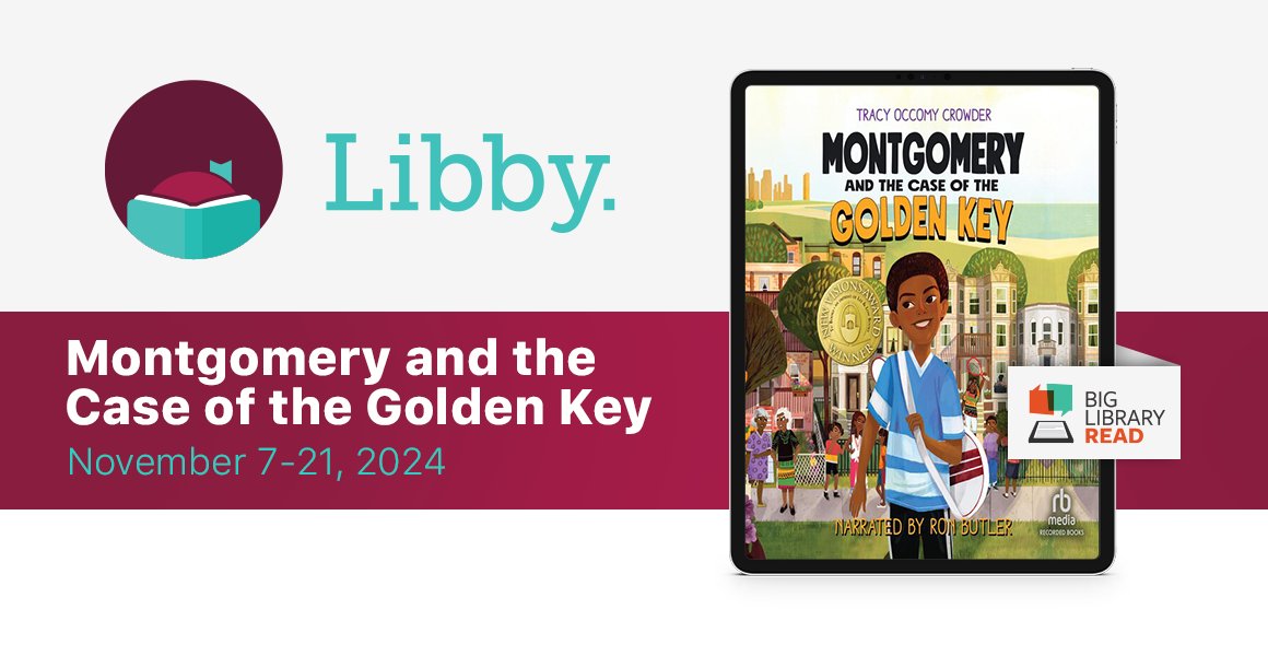 #BigLibraryRead starts today!

Read Montgomery and the Case of the Golden Key by Tracy Occomy Crowder with no wait time until Nov. 21! Available in ebook and audiobook formats.  Borrow now on your <a href="/LibbyApp/">Libby, by OverDrive</a>, on your Kobo, or from our website: 
saskatchewan.overdrive.com
