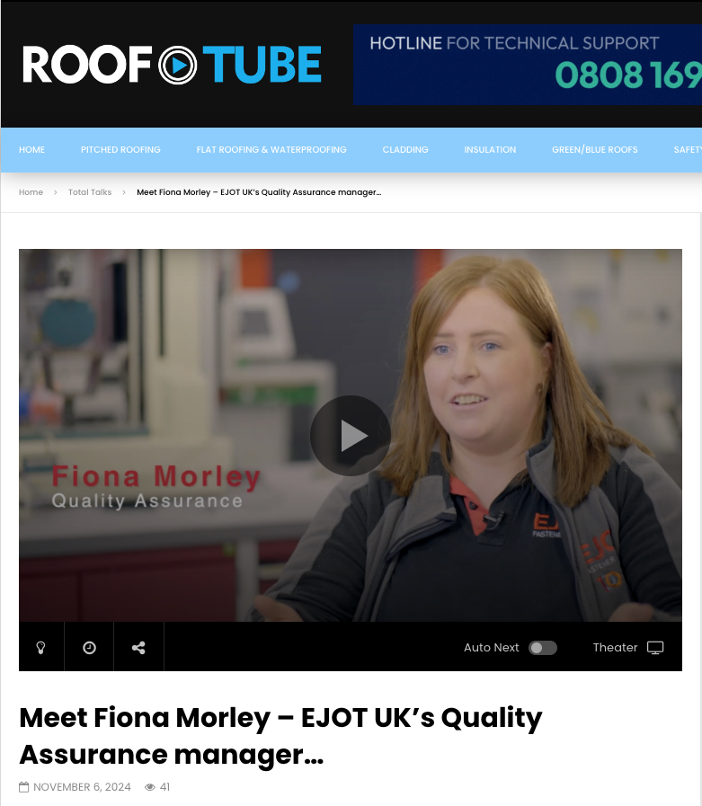 Total Contractor (@totcontractoruk) on Twitter photo āThese are technical products that need care and attention to detailā ā Fiona Morley, Quality Assurance Manager at <a href="/EJOTUK_Building/">EJOT UK Construction</a> , discusses theĀ intricacies of her role and the importance of the Quality Team and Technical Team working side by side: š„ roof-tube.co.uk/meet-fiona-mor⦠āThese are technical products that need care and attention to detailā ā Fiona Morley, Quality Assurance Manager at <a href="/EJOTUK_Building/">EJOT UK Construction</a> , discusses theĀ intricacies of her role and the importance of the Quality Team and Technical Team working side by side: š„ roof-tube.co.uk/meet-fiona-morā¦