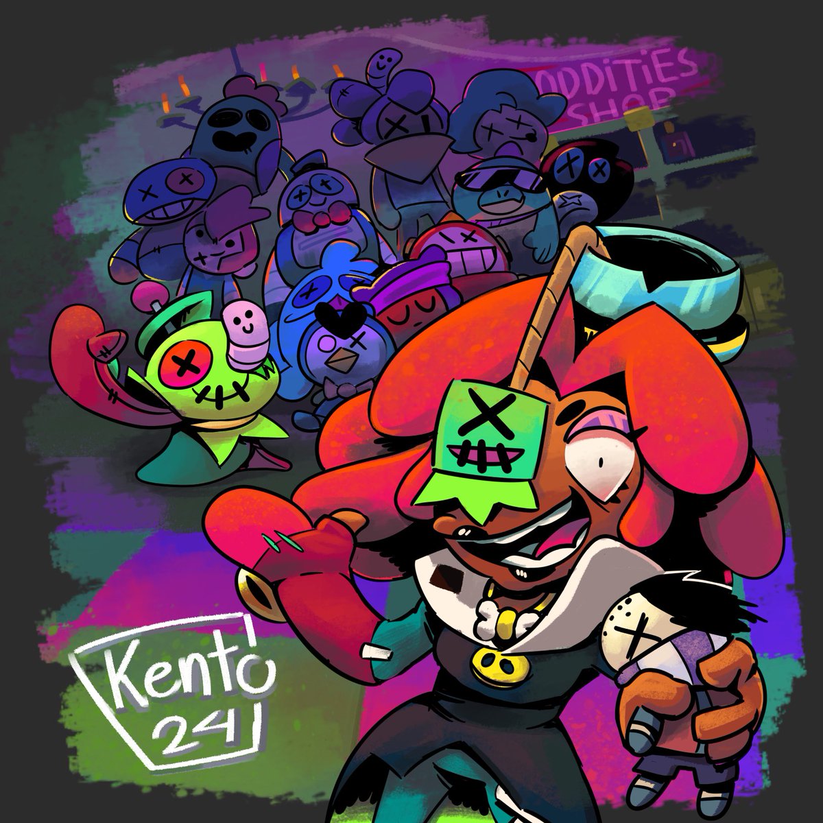 Kentomeeinto's tweet image. Welcome to the Oddities Shop! 

(#BrawlStars #BrawlStarsArt #AngelsVSDemons)
