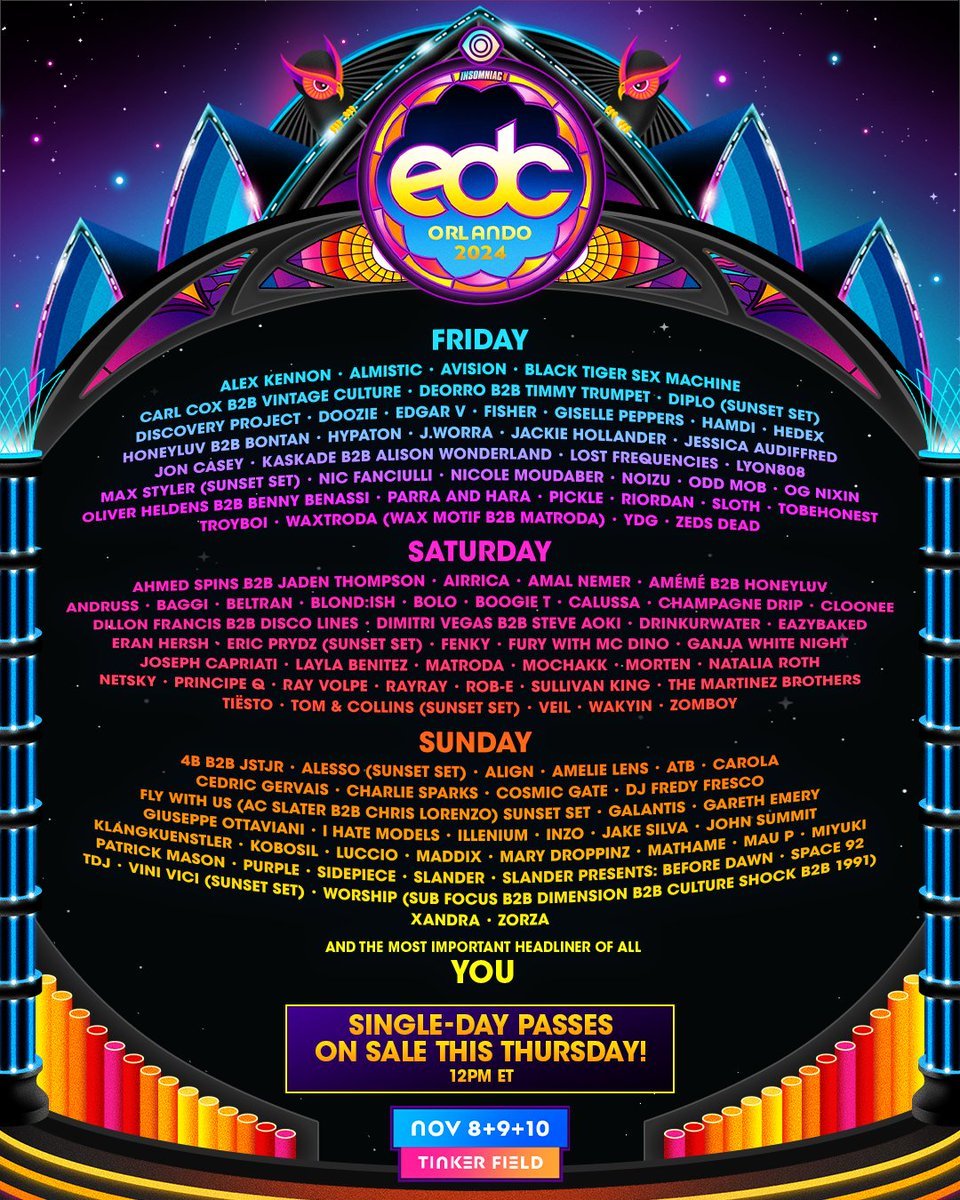 SpacelabMusic's tweet photo. 🔥 EDC Orlando is happening this weekend! Check back for updates.
💥 Get tickets: https://t.co/HAPaYQT2T9
Find out more: https://t.co/o42qDNTPqv
#EDC2024 #EDCOrlando #EDCOrlando2024 #EDCLV #ElectricDaisyCarnival #Rave #EDMFestival #RaveCulture #EDMFam #UnderTheElectricSky #RaversUnite #EDCLasVegas #EDCLV #FestivalVibes #EDCLove #NocturnalVibes #EDMLife #Music #MusicFestival #electronicmusic