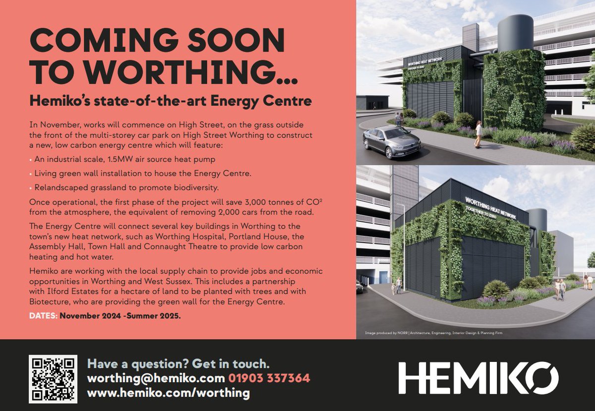 WorthingHeat's tweet photo. ⚡ Worthing's Energy Centre installation ⚡
Work has now begun to install the Worthing Heat Network's low carbon Energy Centre. Check out the poster for more information on this milestone for Worthing's net zero targets. #togethertozero #lowcarbon
@adurandworthing @WSCCNews https://t.co/g8wmPJ8ht6