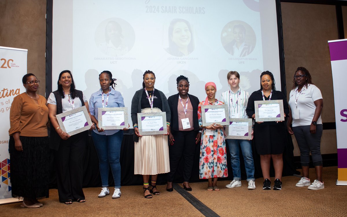 We are delighted to announce the winners of the 2024 SAAIR Conference Scholarship:  Ishana Gangaram, Dimakatso Sebothoma, Loquitur Maka, Mmabatho Makamedi, Christopher Strydom &amp; Ziyanda Tyam🎉 

#SAAIRConf2024 #SAAIR30 #HigherEducation #InstitutionalResearch