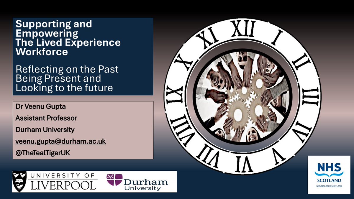 <a href="/NRS_MH/">NRS Mental Health</a> @TheTealTigerUK Dr Veenu Gupta has experience as a service user, as a health professional and as a researcher. She will reflect on her circular journey of going from being a patient diagnosed with psychosis to working in research, to becoming a patient again.

#NRSMH24