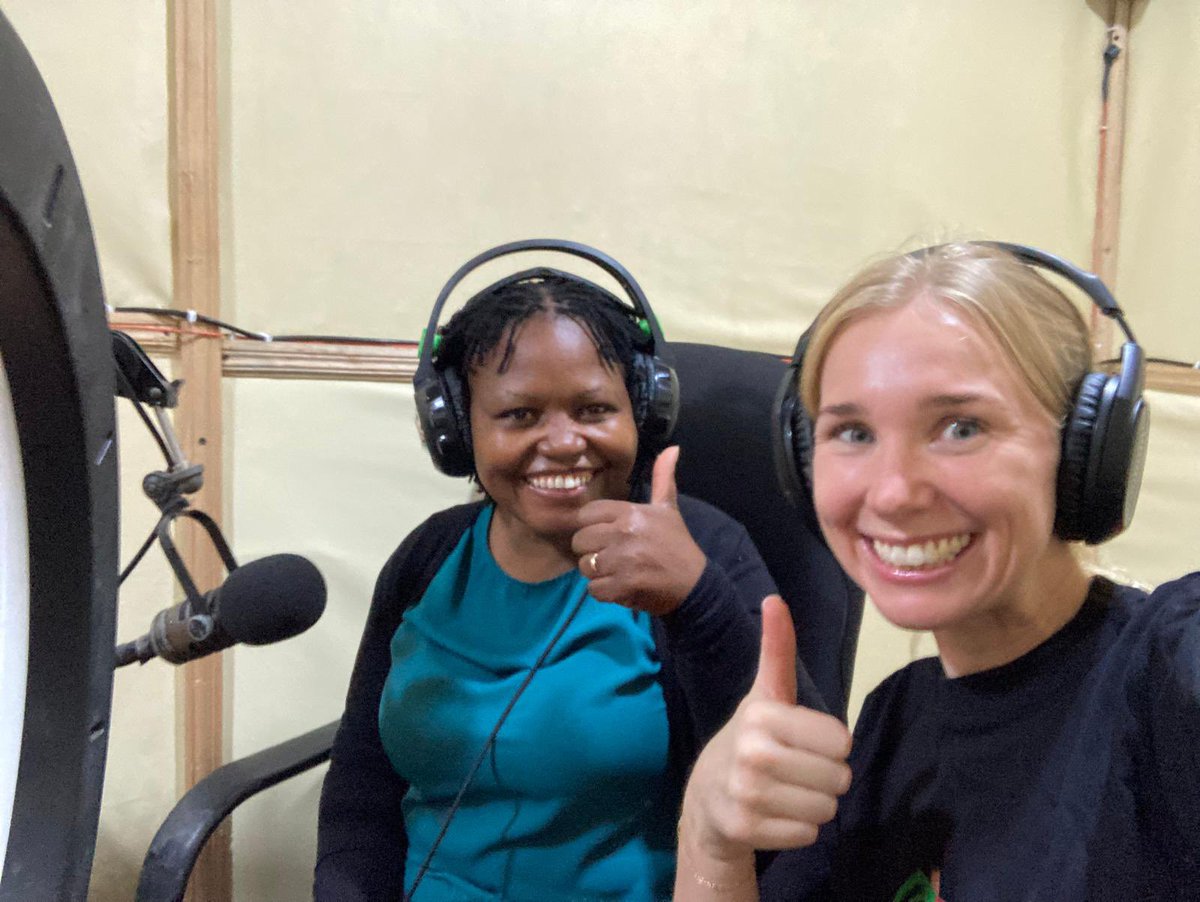 Liz_Kimani's tweet photo. On Studio today in a community radio station @koch_fm with @d_osogo & Sarah Paine from @wellcometrust, funding our @aphrc #PEIS project. We are engaging communities in Nairobi on the #RightToFood & the interlinkages between #FoodSystems, #ClimateChange & #Health. We talked about our objectives & vision for the project to the listeners in the community. It was amazing!🤩