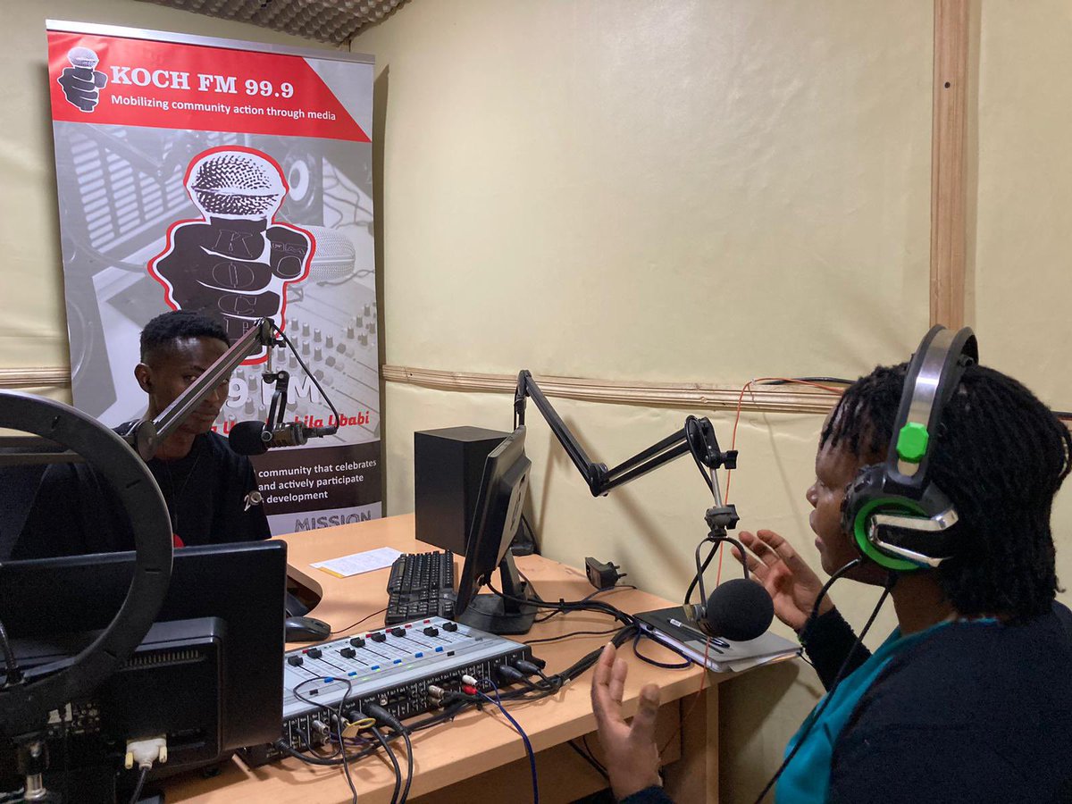 Liz_Kimani's tweet photo. On Studio today in a community radio station @koch_fm with @d_osogo & Sarah Paine from @wellcometrust, funding our @aphrc #PEIS project. We are engaging communities in Nairobi on the #RightToFood & the interlinkages between #FoodSystems, #ClimateChange & #Health. We talked about our objectives & vision for the project to the listeners in the community. It was amazing!🤩