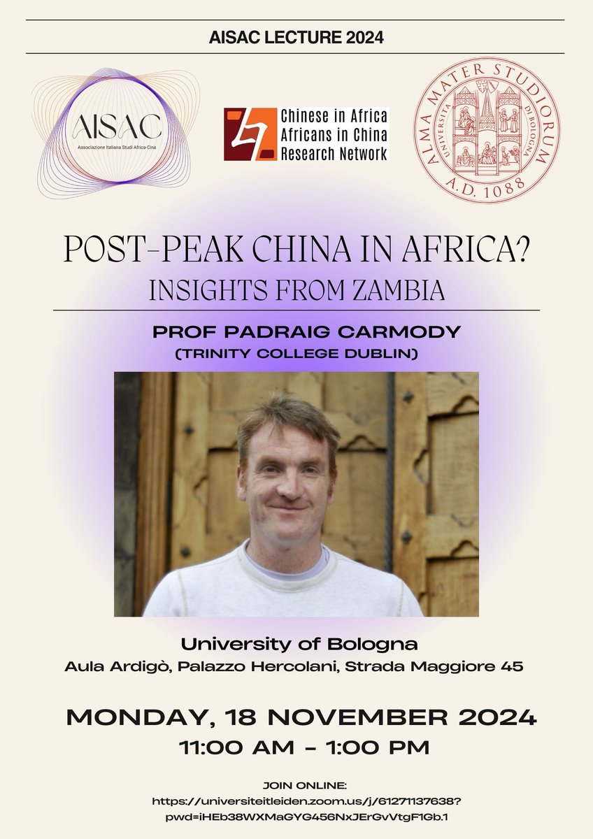 This year's AISAC Annual Lecture will be held at the University of Bologna on Monday 18 November between 11:00 am and 01:00 pm. 
Here is the link to attend the event online:
unibo.zoom.us/j/82933354662?…
