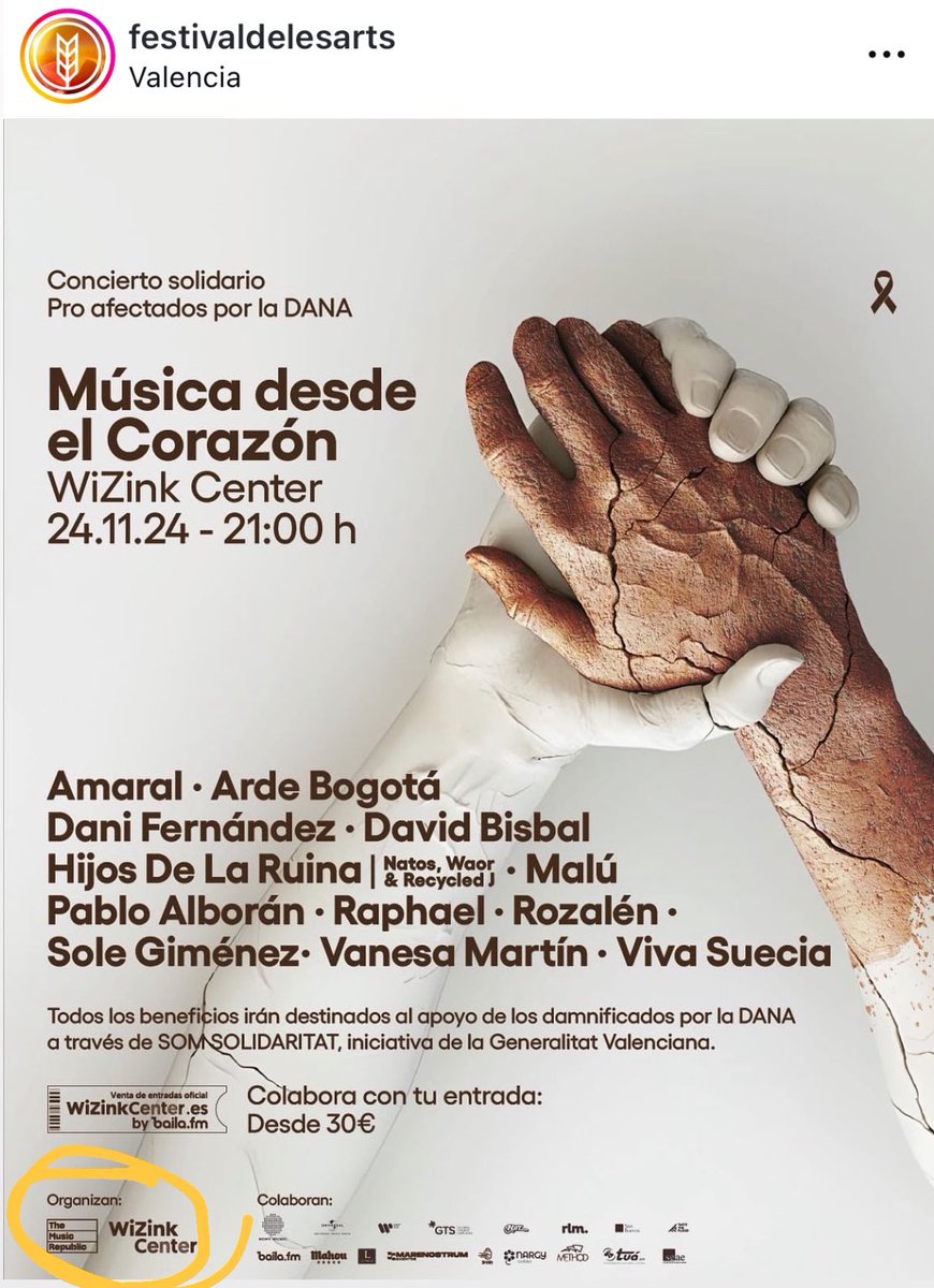 JovesPV's tweet photo. ⚠️ MOLT FORT 

La mateixa empresa que va organitzar els concerts de Som de la Terreta organitza ara un concert solidari per la DANA.

Els concerts de la terreta del 9 d'octubre van costar 4 milions d'euros a Mazón amb possibles irregularitats en la contractació. https://t.co/BzDdiYfOZD