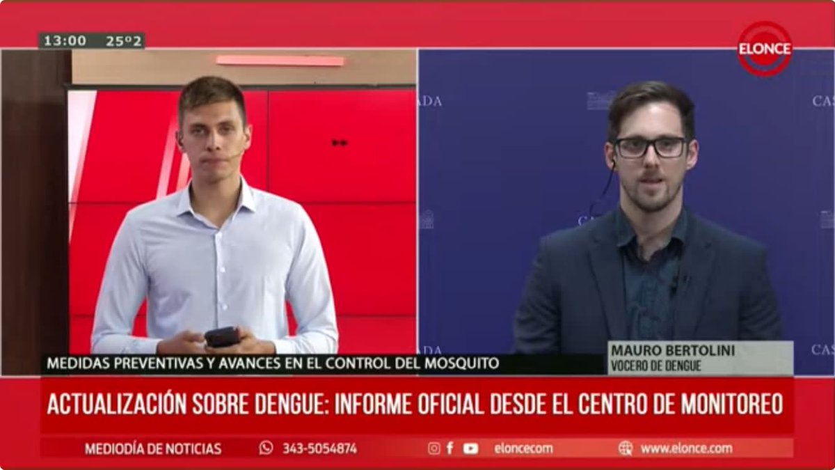 ComunicFederal's tweet image. [EN VIVO] El médico infectólogo e integrante de la Unidad de Coordinación de Dengue del @MinSalud_Ar, Mauro Bertolini, en canal 11 de Entre Ríos (@eloncecom). #PuntoAPunto

elonce.com