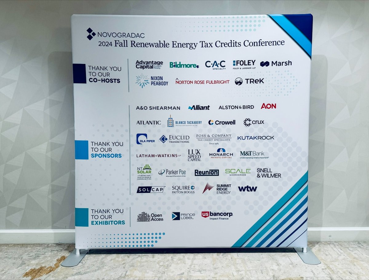 Novogradac's tweet photo. Thanks to our co-hosts, sponsors and exhibitors at #NovocoRETC in Washington, D.C. You help make this event possible. https://t.co/BwaJuNuVsg
