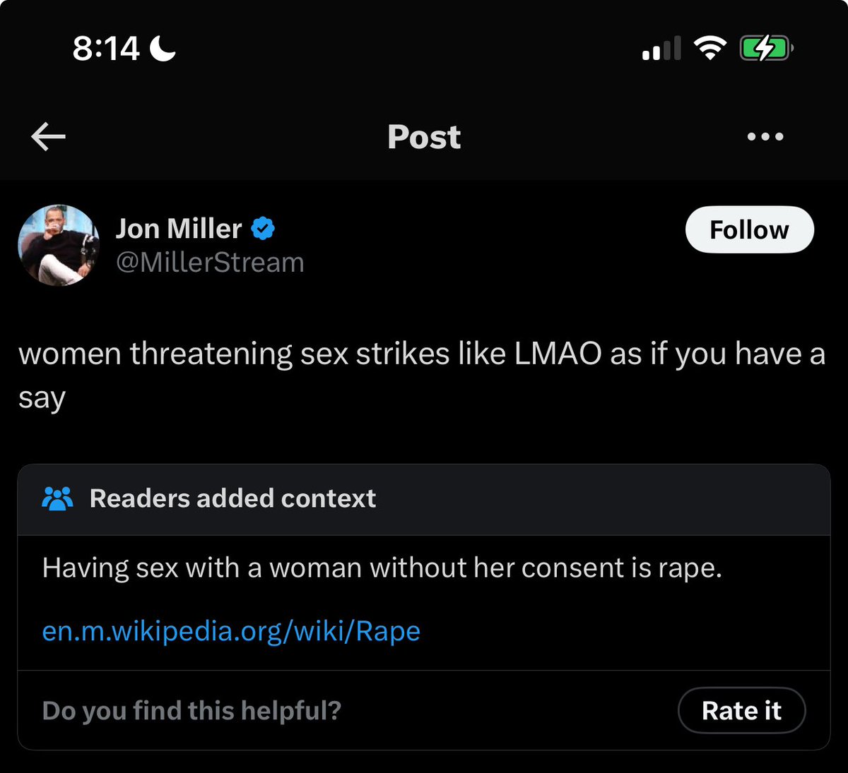 exposed20_21's tweet photo. @MillerStream R A P E https://t.co/rc7L3oU6wv