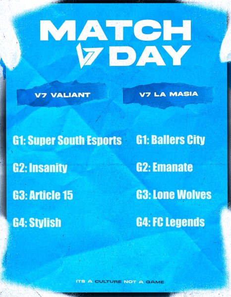 Full Schedule ⚽️

La Masia coming off a perfect night on Tuesday look to repeat their success. Valiant come out the blocks with determination and a lot to prove!

Catch us live on twitch from 8pm!
La Masia - twitch.tv/careytipp
Valiant - twitch.tv/hydrohayden

#LetsGoVulcan