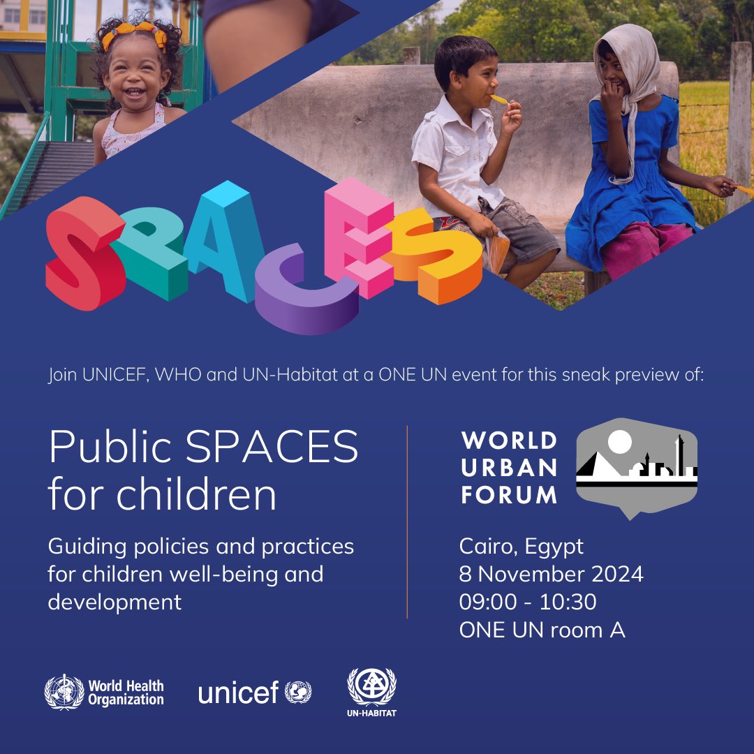 Nathalie Roebbel (@nathalieroebbel) on Twitter photo Join us tomorrow #WUF12 for the session on Public SPACES for children.
We will be discussing guiding policies and practices for children-wellbeing and development.
<a href="/josechong/">José Chong</a> <a href="/tgeorge2020/">Thomas George</a> Join us tomorrow #WUF12 for the session on Public SPACES for children.
We will be discussing guiding policies and practices for children-wellbeing and development.
<a href="/josechong/">José Chong</a> <a href="/tgeorge2020/">Thomas George</a>