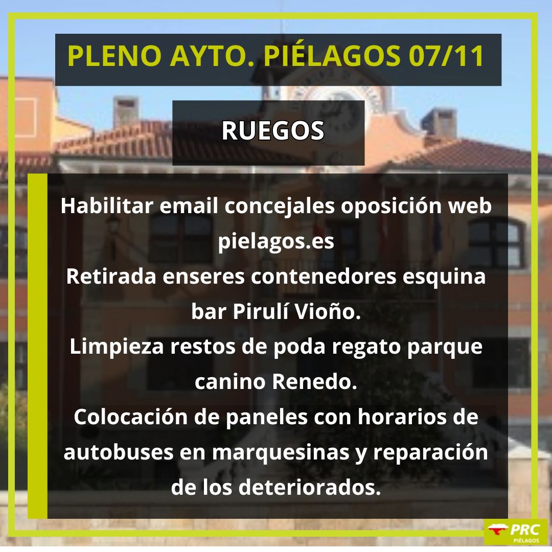 #Ruegos pleno Pielagos 07/11