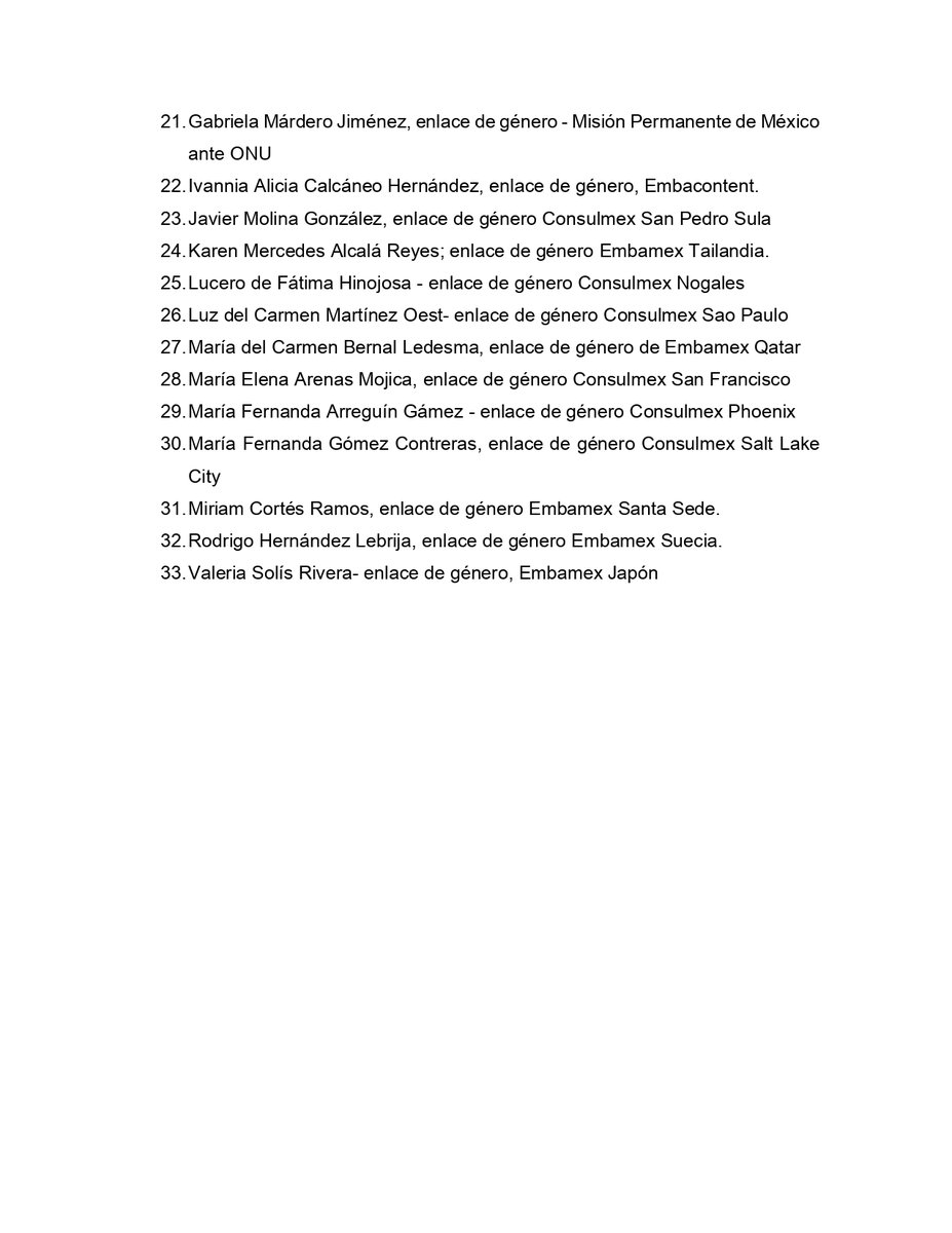 🚨🚨Posicionamiento de las y los enlaces de género de la Secretaría de Relaciones Exteriores.🚨🚨

#Género #SRE #Politicaexteriorfeminista