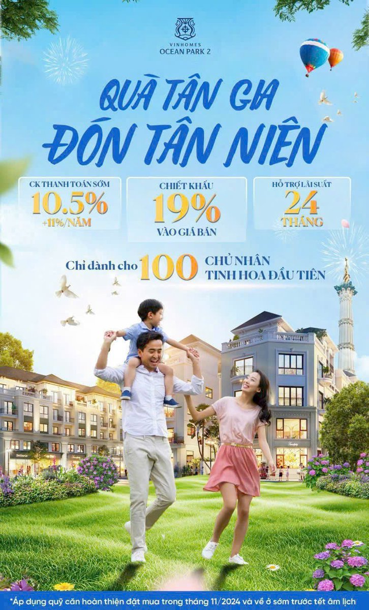 DucHuyBui1's tweet photo. 💥CHÍNH SÁCH “BOM TẤN” LẦN ĐẦU TIÊN CÓ TẠI VINHOMES OCEAN PARK 2💥 KHỚP HÀNG NỬA ĐÊM
QUÀ TÂN GIA - ĐÓN TÂN NIÊN 

🌸Năm mới, nhà mới! Thời điểm hoàn hảo để trở thành chủ sở hữu tại Vinhomes Ocean Park 2! 

#VinhomesOceanPark2 #QuanKinhDo #OceanCity https://t.co/o08ttDhXgH