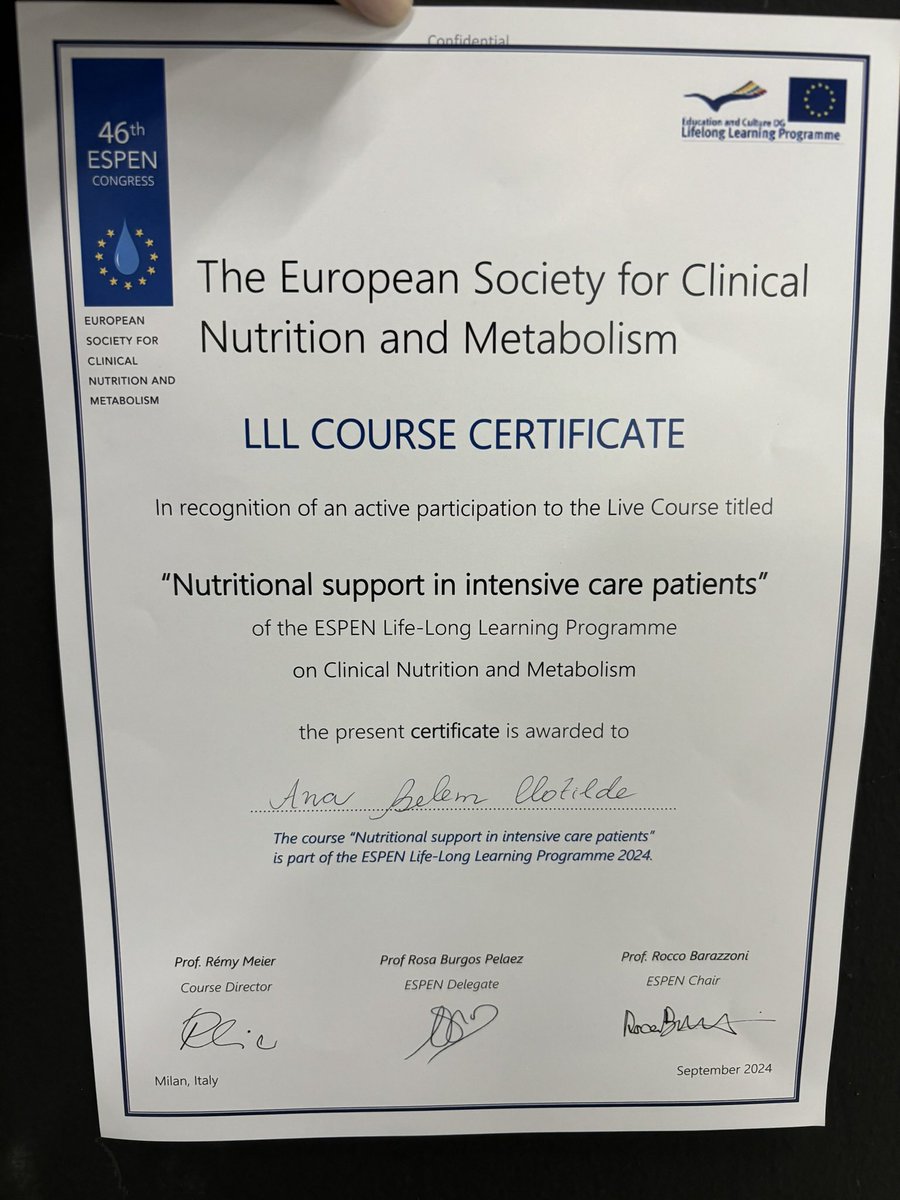 anacloty's tweet photo. Late post! 
@ESPENorg 

"Nutritional support in intensive care patients"
ESPEN Life-Long Learning Programme on Clinical
Nutrition and Metabolism

Milan
#TBT #fallaintestinal #intestinalfailure
#intestinaldysmotility https://t.co/Ps6D7sZrK8