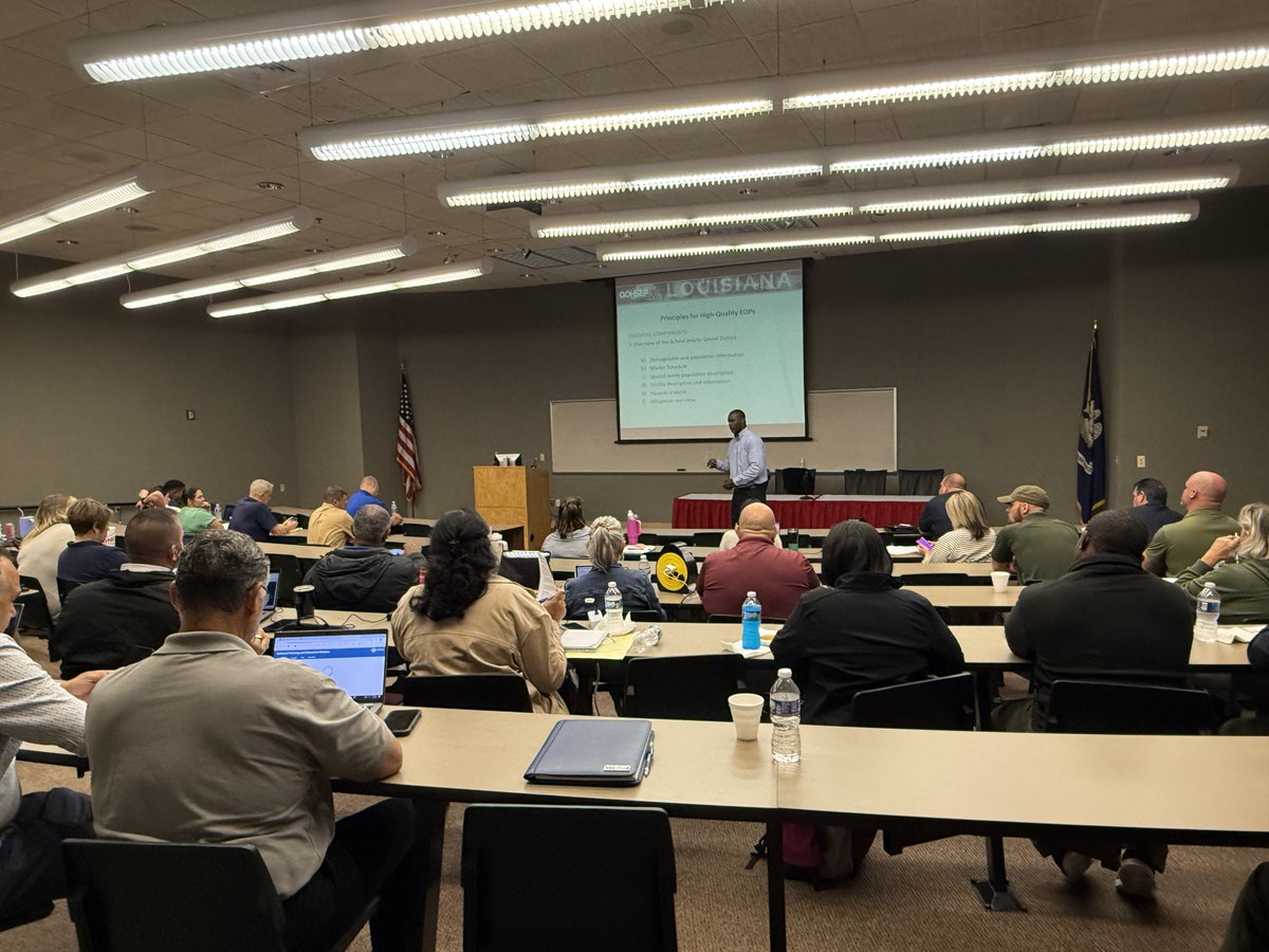 Informatics Research Institute at UL Lafayette (@ul_informatics) on Twitter photo Today, we are wrapping up the “Emergency Management Training for K-12 Campuses” training session. GOHSEP partnered with <a href="/ULLafayette/">University of Louisiana at Lafayette</a> to provide #freetraining and technical assistance to local #education agencies and #schools to plan & #prepare for any #hazards. Today, we are wrapping up the “Emergency Management Training for K-12 Campuses” training session. GOHSEP partnered with <a href="/ULLafayette/">University of Louisiana at Lafayette</a> to provide #freetraining and technical assistance to local #education agencies and #schools to plan & #prepare for any #hazards.