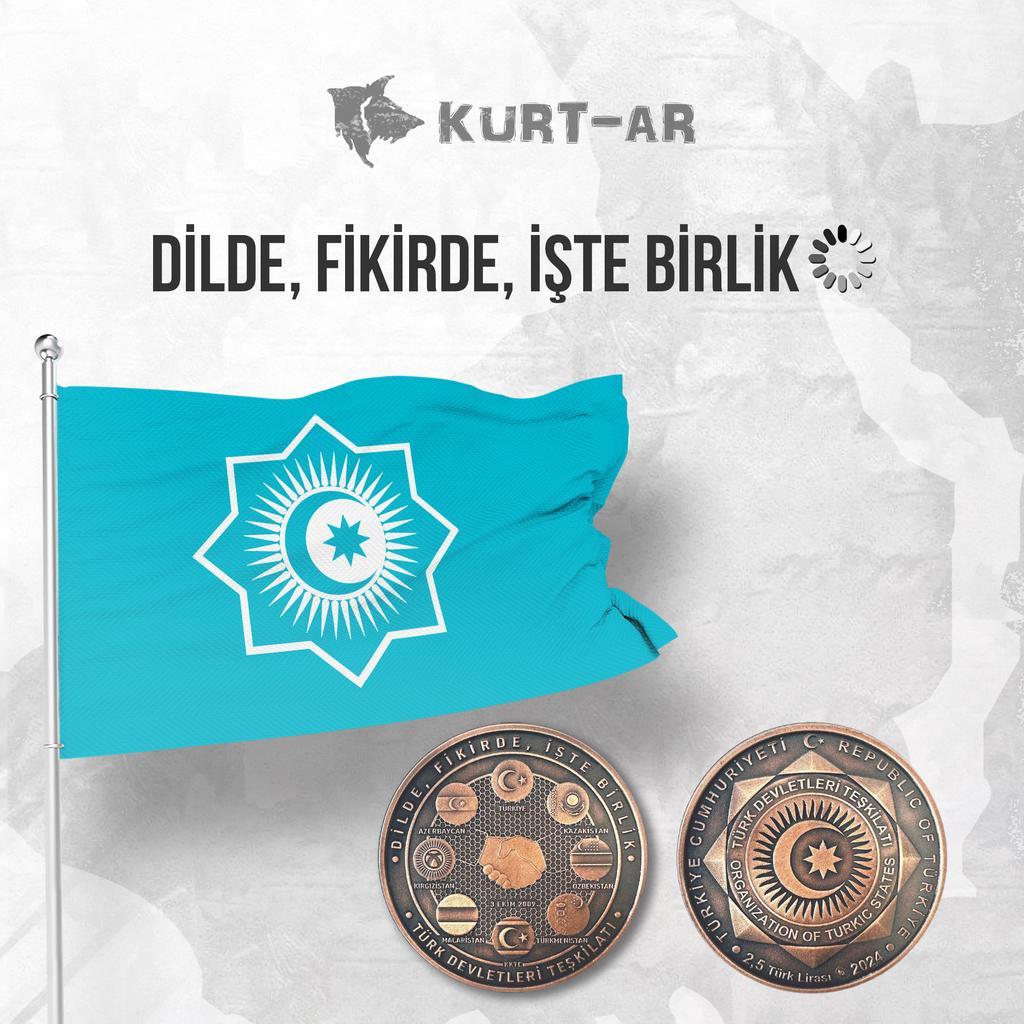 kurtar_1071's tweet photo. “Vatan ne Türkiye’dir Türklere, ne Türkistan. Vatan, büyük ve müebbet bir ülkedir: Turan”

Türk Devletler Teşkilatı ( TDT) yeni bayrağı altında, hatıra parası ve ortak alfabesi ile
geliyor gelmekte olan, erdik elhamdülillah.
Kurt-Ar https://t.co/jHBwkJH59a