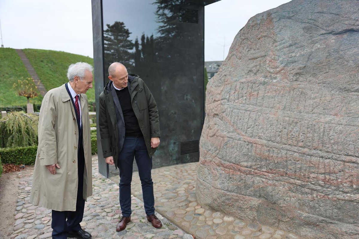 The Jelling stones are an incredible testament to Denmark’s history - its viking roots and adoption of Christianity. Thank you Director Morten Teillman-Jørgensen at the Jelling Experience Center for sharing such powerful history. <a href="/Nationalmuseet/">Nationalmuseet</a> #jelling #jellingstones