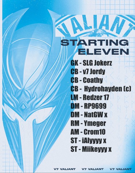 Vulcan7 Valiant ⚔️

New shape new plan heading into tonight's games. Manager Hayden has stripped the lads back to basics looking to gain some momentum and get back to winning ways.

Good Luck to all involved ⚽️

#LetsGoVulcan