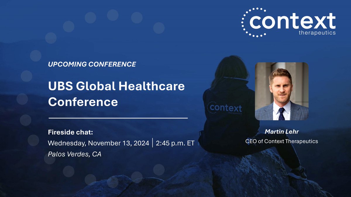 Our CEO, Martin Lehr, will participate in a fireside chat at the 2024 UBS Healthcare Conference on November 13th at 2:45pm ET. Access the live webcast via: event.webcasts.com/starthere.jsp?…
 
#UBS, #Oncology