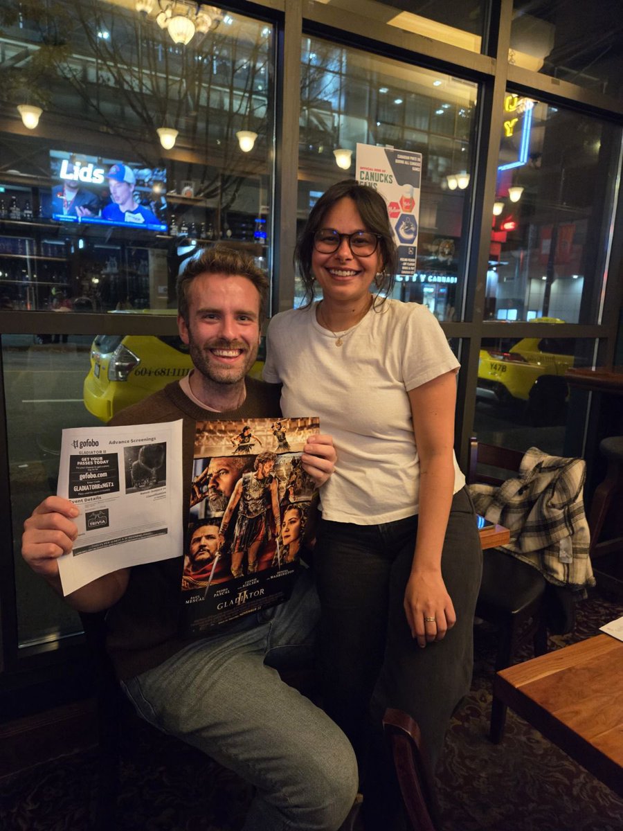 NiceGuysTrivia's tweet image. Lots of happy trivia winners this Wednesday at The Ox. Fact Hunt won this battle, but lots of players are off to see Gladiator II (in theatres November 22nd). Plus our usual delicious prizes from Main St Brewing!