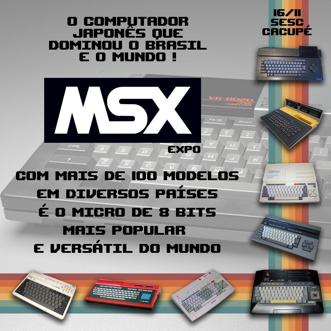 An MSX exhibition for the 14th RetroSC will be held on November 16th in Florianópolis, Brazil
More than 100 MSX computers will be exposed🥰
#MSX#MSXWorld