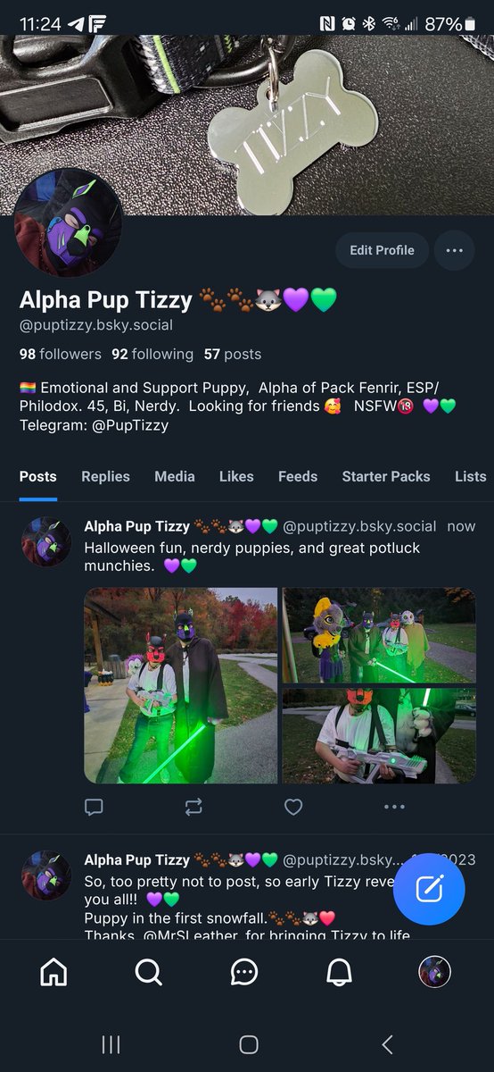 Pup_Tizzy's tweet image. I've been trying to find everyone, but if you're looking for this doggo, here I am.  💜💚