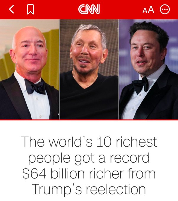 TheTAMM's tweet photo. And yet the MAGAts still believe the gives a shit about the working class https://t.co/5guOeO35jB
