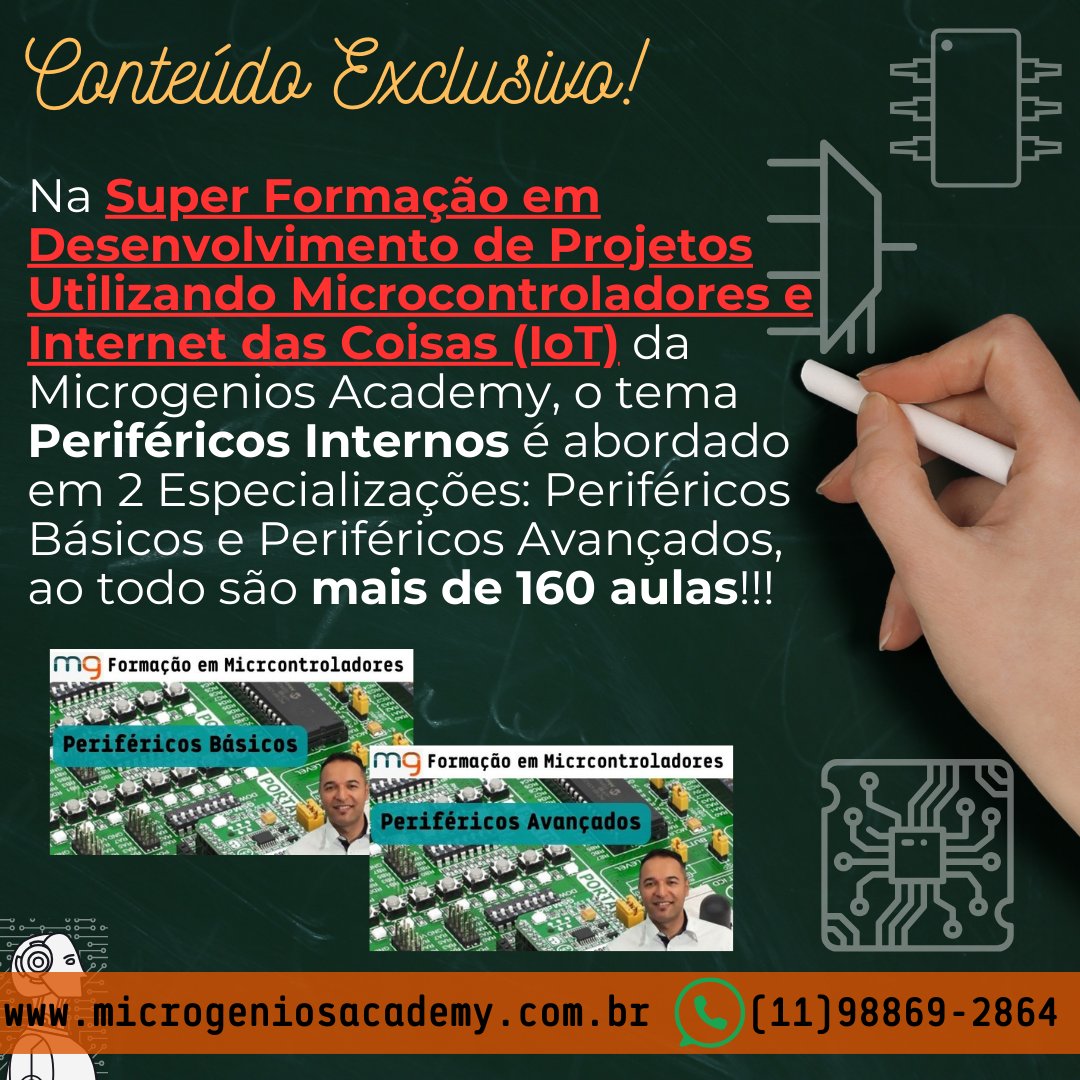 microgenios's tweet photo. Dicionário Técnico Microgenios
O que são os Periféricos Internos dos Microcontroladores?
#microgenios #MicrogeniosAcademy #microcontrolador #IoT #ESP32 #PIC #Arduino #RaspberryPi #LinguagemC #Eletronica #ARMCortex #MCU https://t.co/SQ7UICnsZU