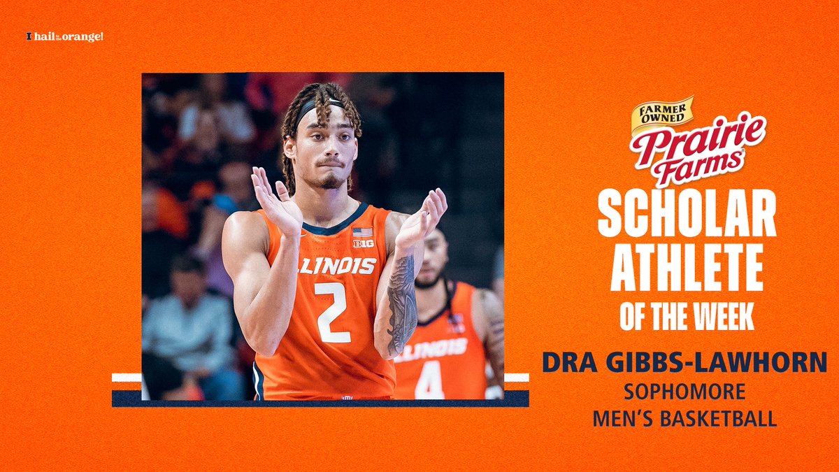 Illinois Athletics (@illiniathletics) on Twitter photo Congratulations to @illinimbb’s <a href="/DravynGibbs/">Dravyn Gibbs</a> on earning this week’s <a href="/PFDairy/">Prairie Farms Dairy, Inc.</a> Scholar-Athlete of the Week award!
#Illini | #HTTO | go.illinois.edu/PFDairy Congratulations to @illinimbb’s <a href="/DravynGibbs/">Dravyn Gibbs</a> on earning this week’s <a href="/PFDairy/">Prairie Farms Dairy, Inc.</a> Scholar-Athlete of the Week award!
#Illini | #HTTO | go.illinois.edu/PFDairy