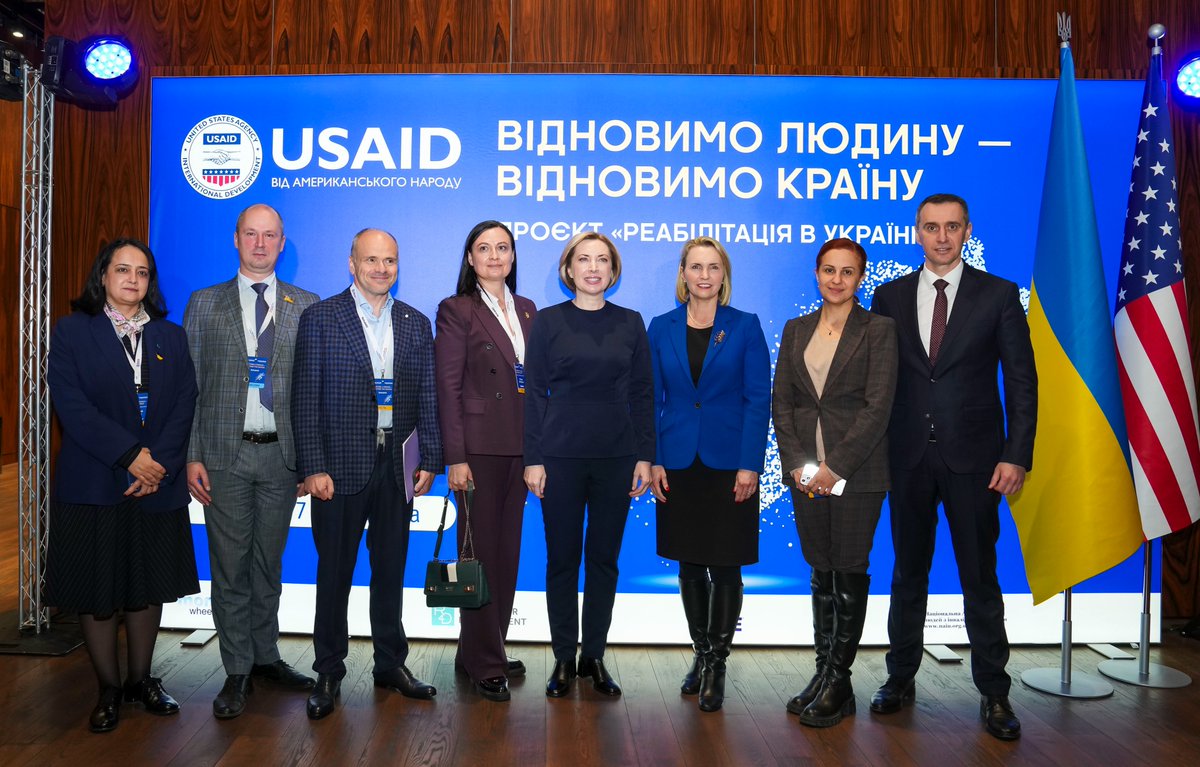 Ambassador Bridget A. Brink (@usambkyiv) on Twitter photo Today I joined <a href="/mva_gov_ua/">Міністерство у справах ветеранів</a> Nataliia Kalmykova, <a href="/liashko_viktor/">Viktor Liashko</a>, OP Deputy Head Iryna Vereshchuk to launch <a href="/USAID/">USAID</a>’s new Rehab4U program, a $40M investment to strengthen rehabilitation services for veterans & civilians, unleashing human capital to contribute to Ukraine’s recovery. Today I joined <a href="/mva_gov_ua/">Міністерство у справах ветеранів</a> Nataliia Kalmykova, <a href="/liashko_viktor/">Viktor Liashko</a>, OP Deputy Head Iryna Vereshchuk to launch <a href="/USAID/">USAID</a>’s new Rehab4U program, a $40M investment to strengthen rehabilitation services for veterans & civilians, unleashing human capital to contribute to Ukraine’s recovery.