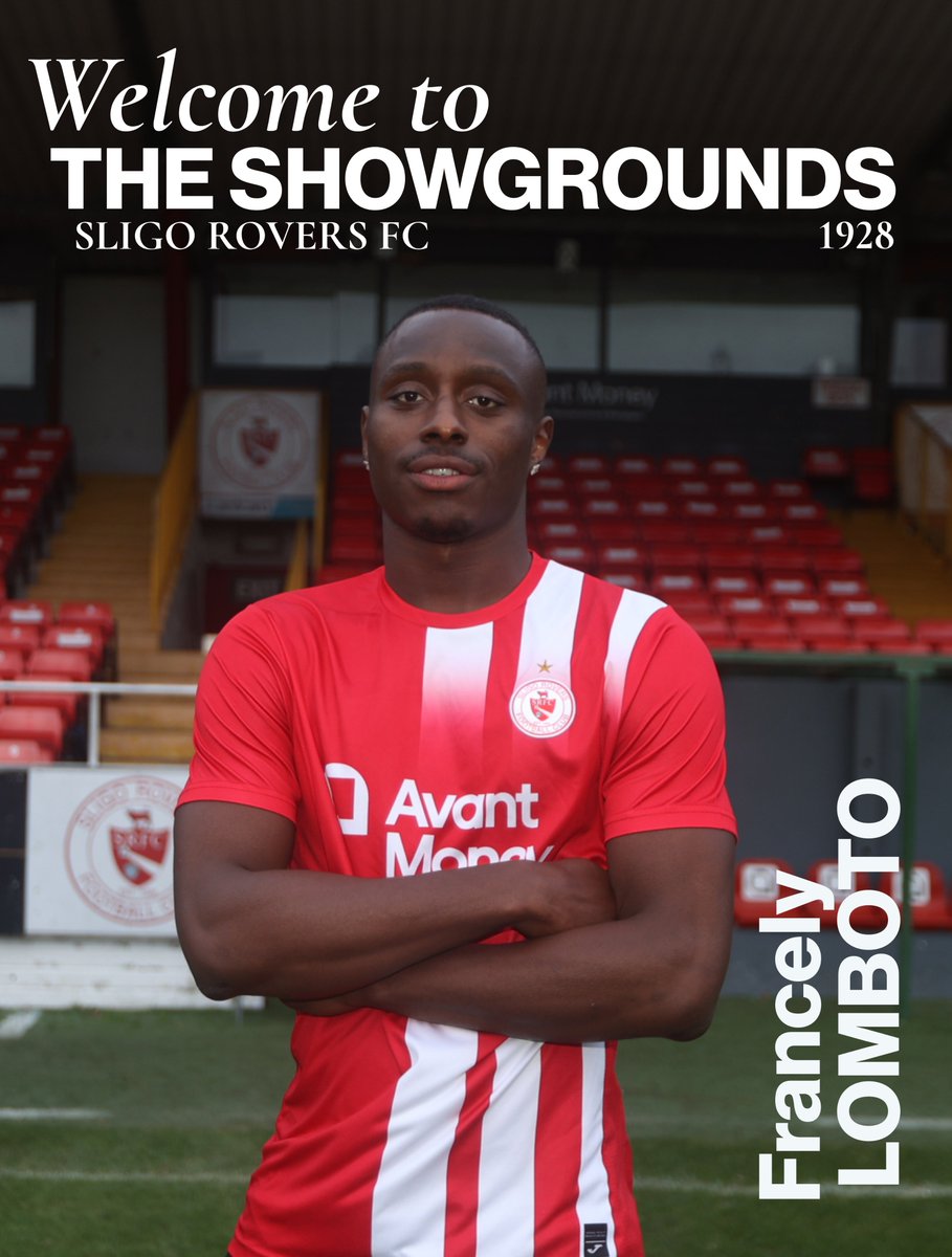 sligorovers's tweet photo. Sligo Rovers are delighted to announce that Francely Lomboto has joined the club for the 2025 season 🔴⚪️

Welcome to the Showgrounds 🤝

Link to the article ⬇️
https://t.co/iIICOEA5hq

#Bitored | #Since1928 https://t.co/KXX0Ly9Udj