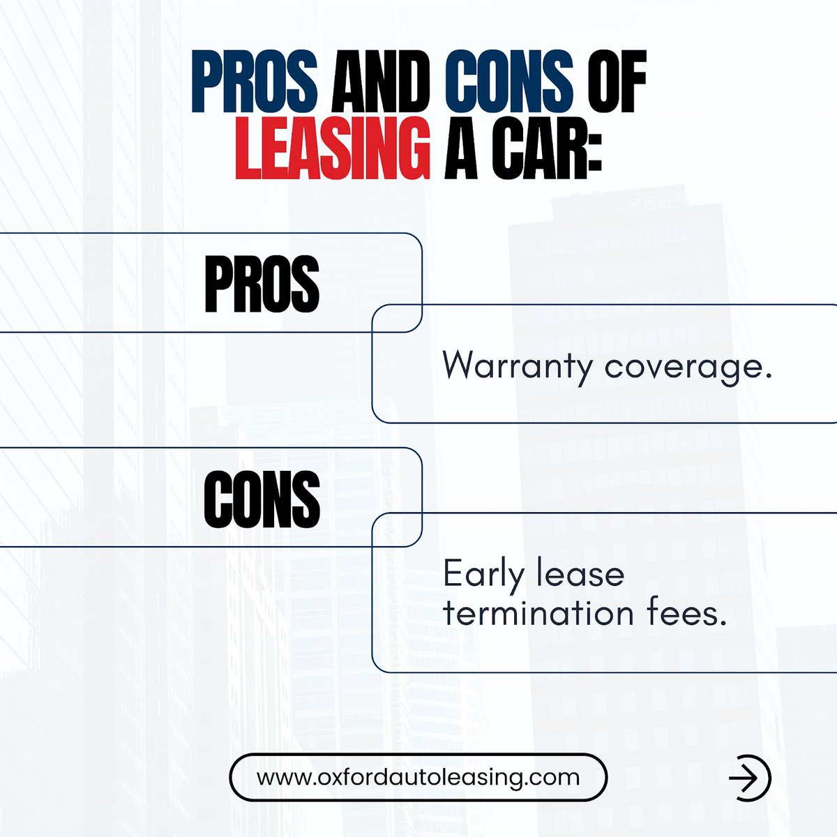 Ox_auto_leasing's tweet photo. Leasing a car offers benefits like low or no down payment, lower monthly payments, and warranty coverage, plus the ability to turn in for a new model at the end. 

🌐https://t.co/yJ0ZofQNbp
 ✉️Info@oxfordautoleasing.com
📞732-610-0383
.
#CarLeasing #LeaseProsAndCons https://t.co/8fQoHrKDXn