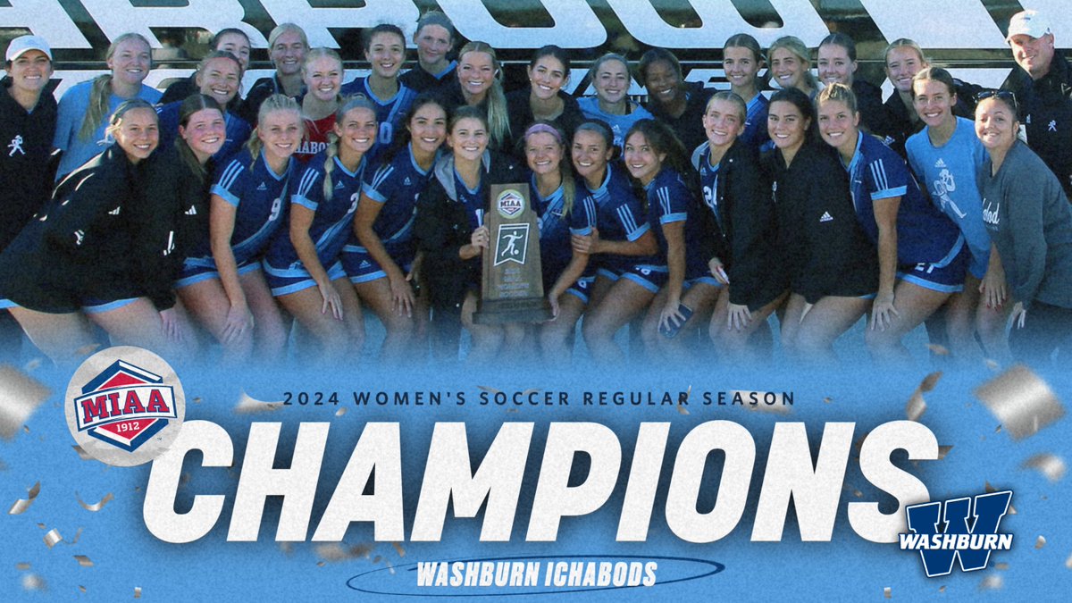 The MIAA (@themiaa) on Twitter photo 𝗜𝗖𝗬𝗠𝗜: Washburn women's soccer was crowned 𝑩𝑨𝑪𝑲-𝑻𝑶-𝑩𝑨𝑪𝑲 MIAA regular season champions 🏆🎊
Congratulations <a href="/IchabodWSOC/">Washburn Soccer</a>! Way to #BringYourAGame 𝗜𝗖𝗬𝗠𝗜: Washburn women's soccer was crowned 𝑩𝑨𝑪𝑲-𝑻𝑶-𝑩𝑨𝑪𝑲 MIAA regular season champions 🏆🎊
Congratulations <a href="/IchabodWSOC/">Washburn Soccer</a>! Way to #BringYourAGame