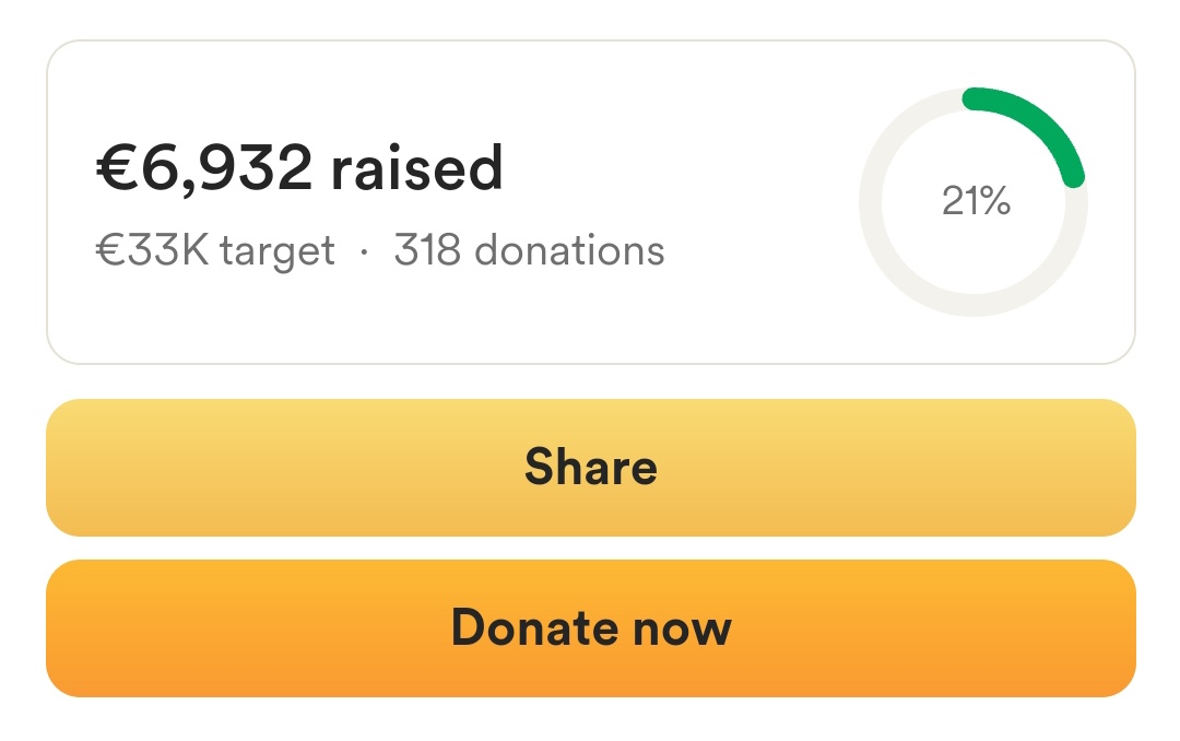Only €68 to hit our 7K goal!

We're right on the edge of this milestone, thanks to everyone who’s helped us get this far 🤍.

Even a small donation can make a huge difference right now.
Please, help us cross this line.

gofund.me/903d19d8

#KeepEyesOnSudan
